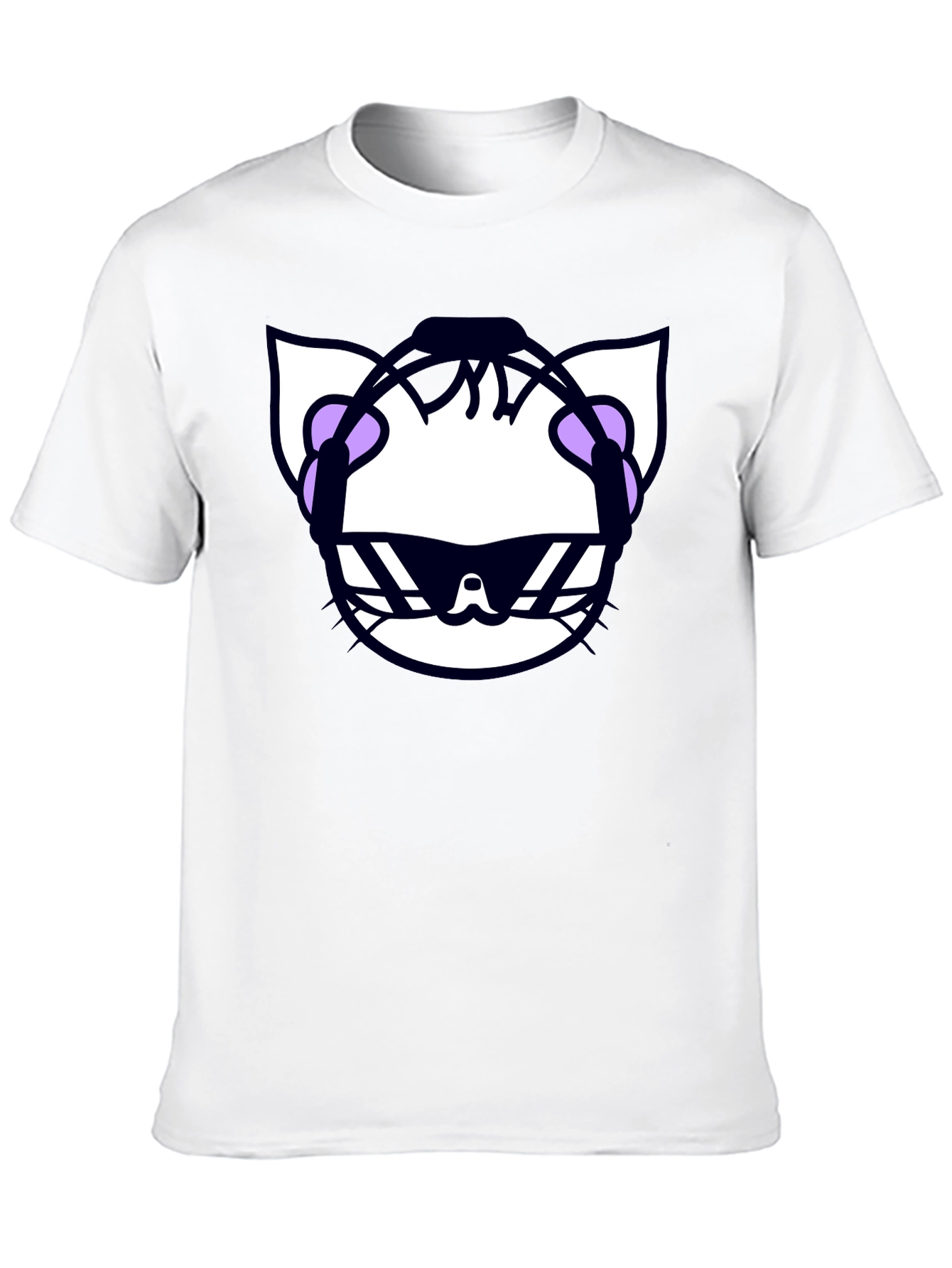 Cool Cat DJ Graphic T-Shirt - Black