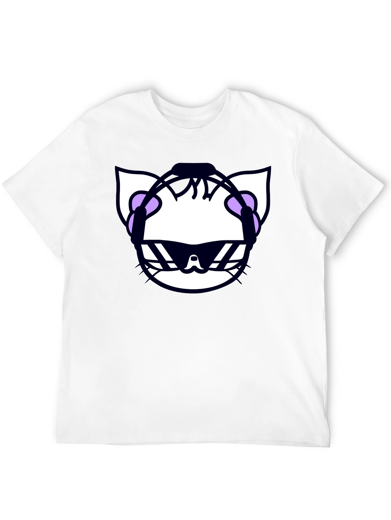 Cool Cat DJ Graphic T-Shirt - Black