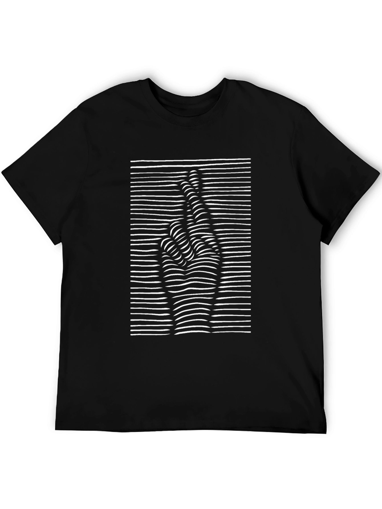 Optical Illusion Fingers Crossed Graphic Tee - Black