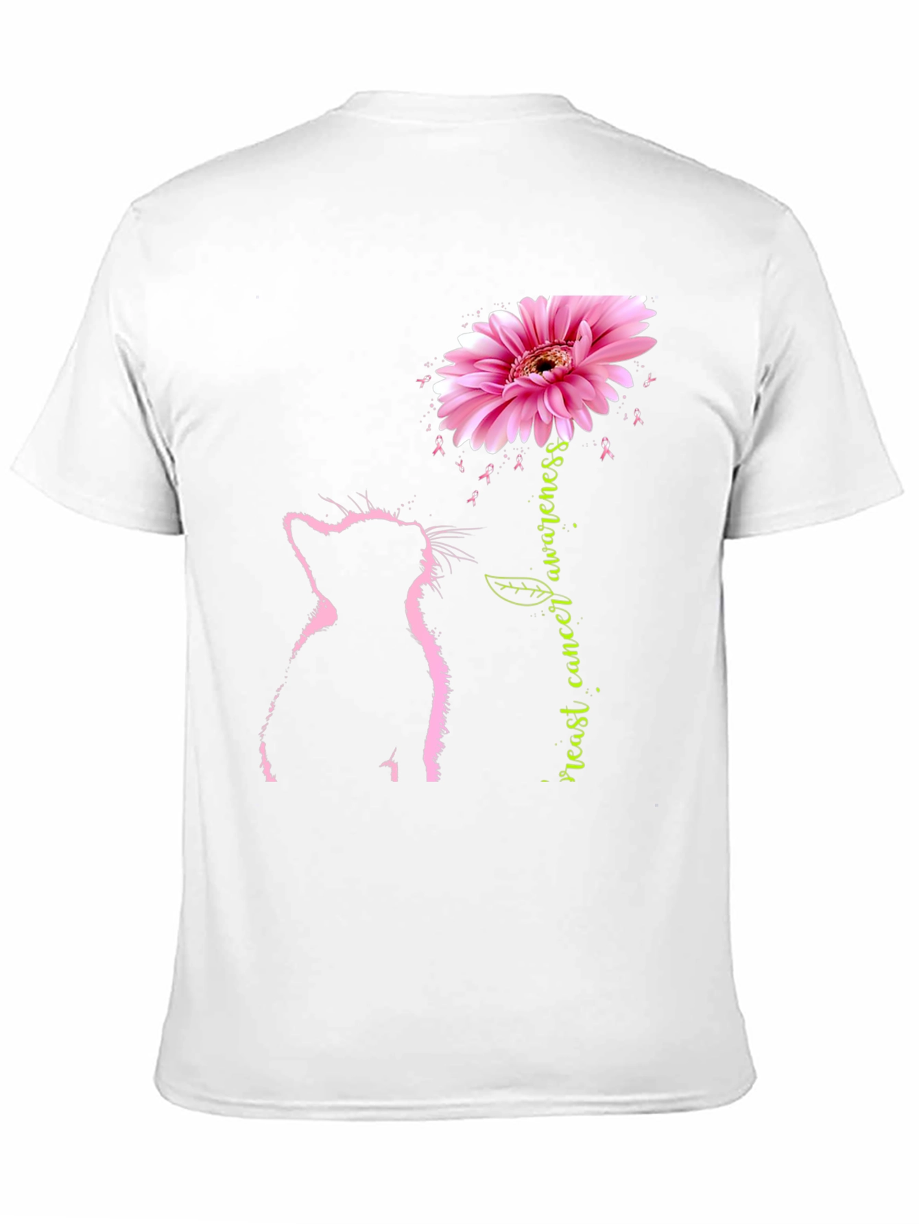 Pink Cat Breast Cancer Awareness T-Shirt