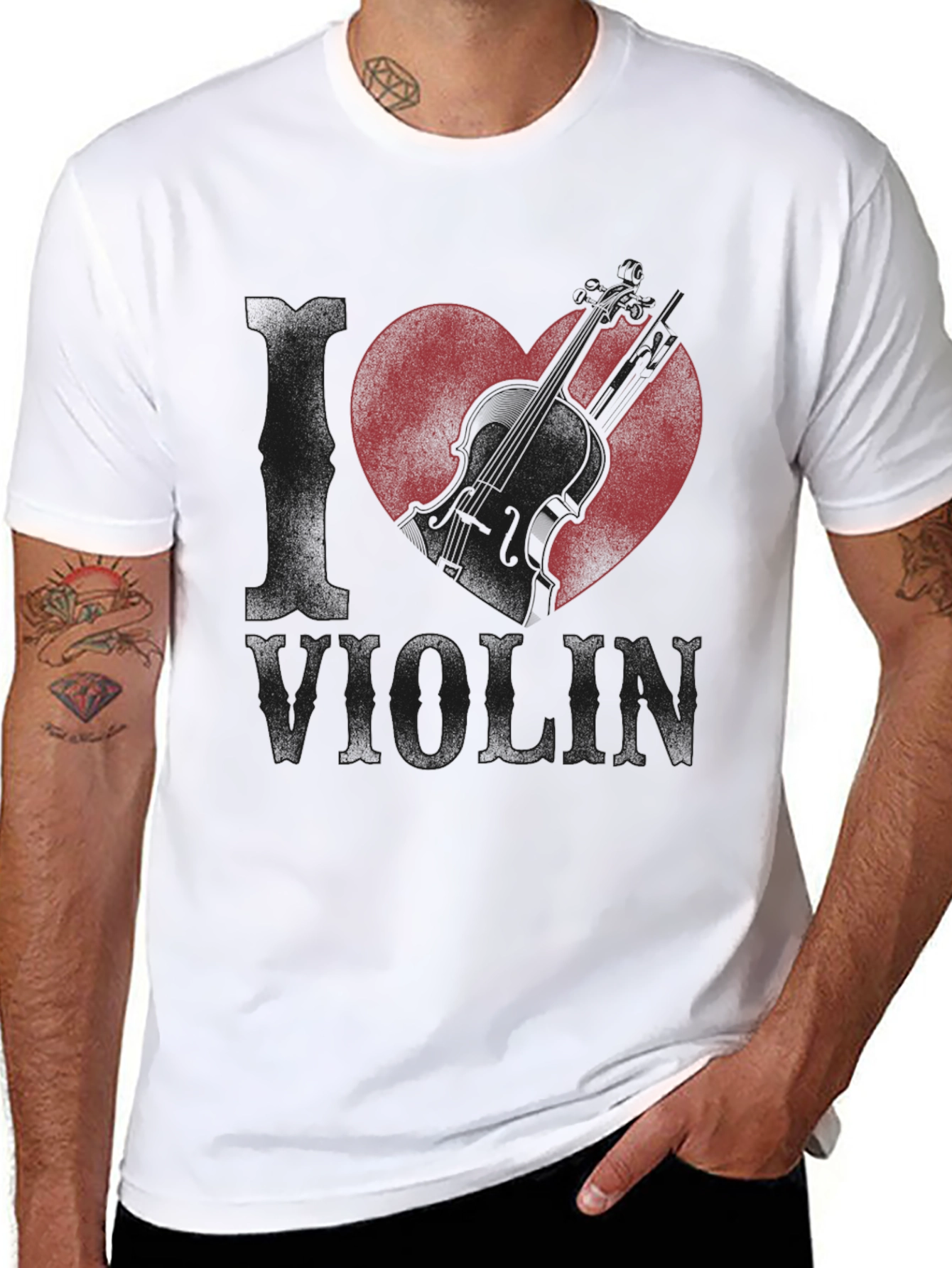 I Love Violin Graphic Tee - Musician T-Shirt
