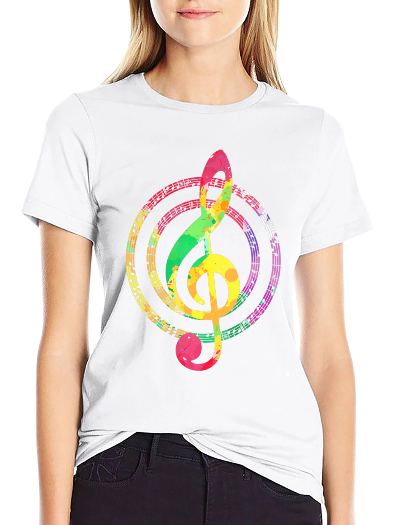 Colorful Music Note T-Shirt