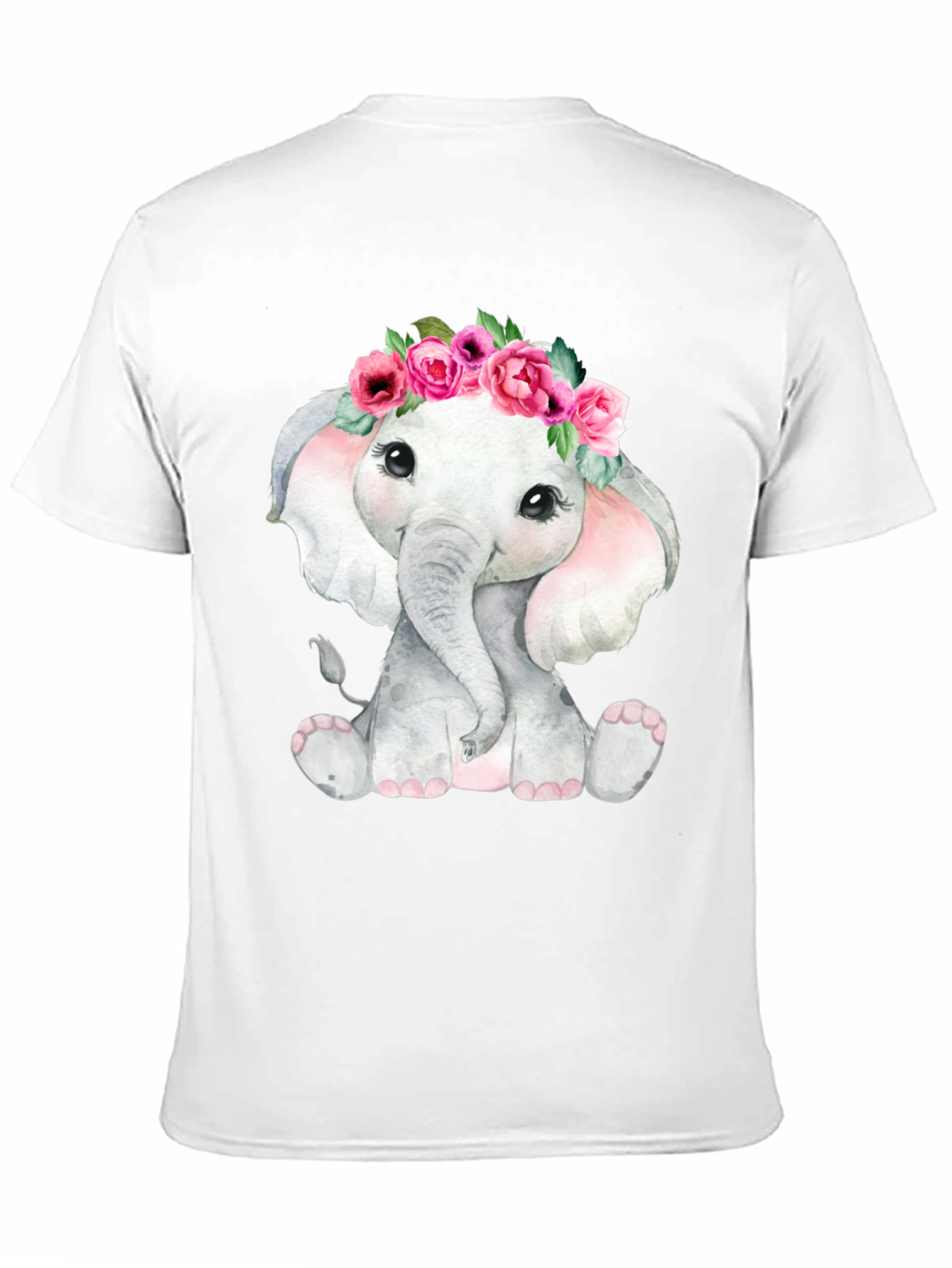 Cute Elephant Floral Crown T-Shirt