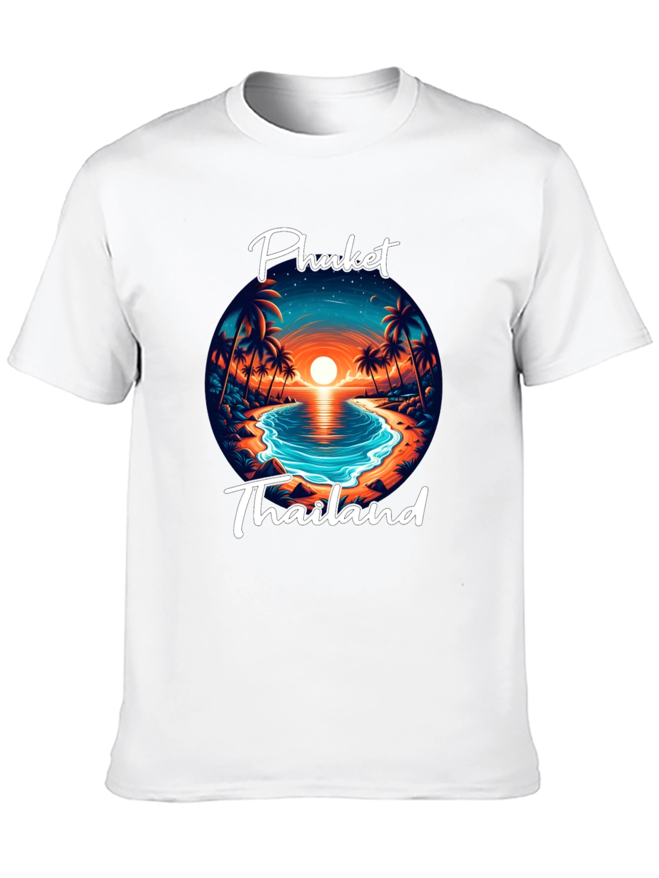 Phuket Thailand Graphic T-Shirt - Beach Sunset Design