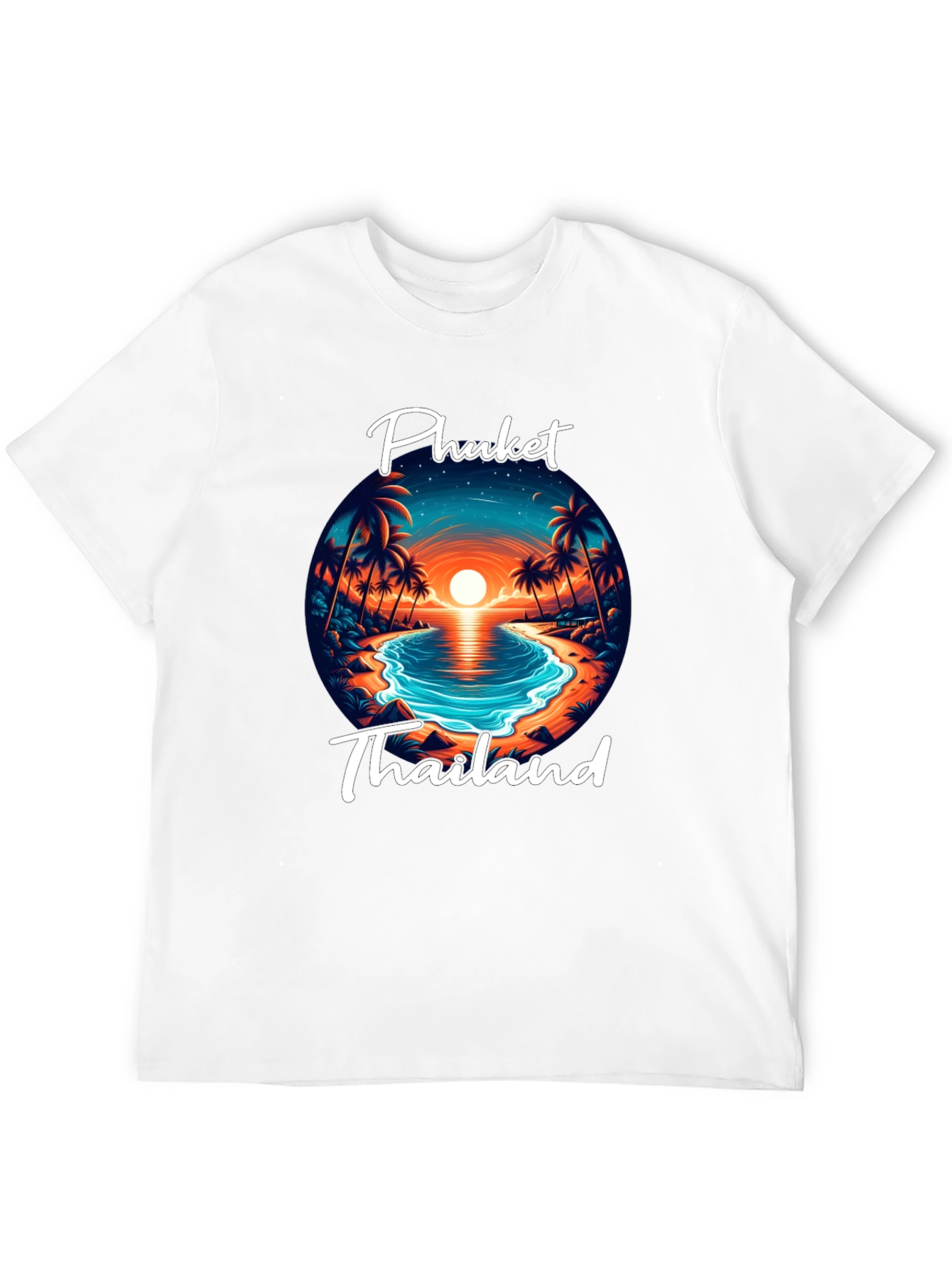 Phuket Thailand Graphic T-Shirt - Beach Sunset Design