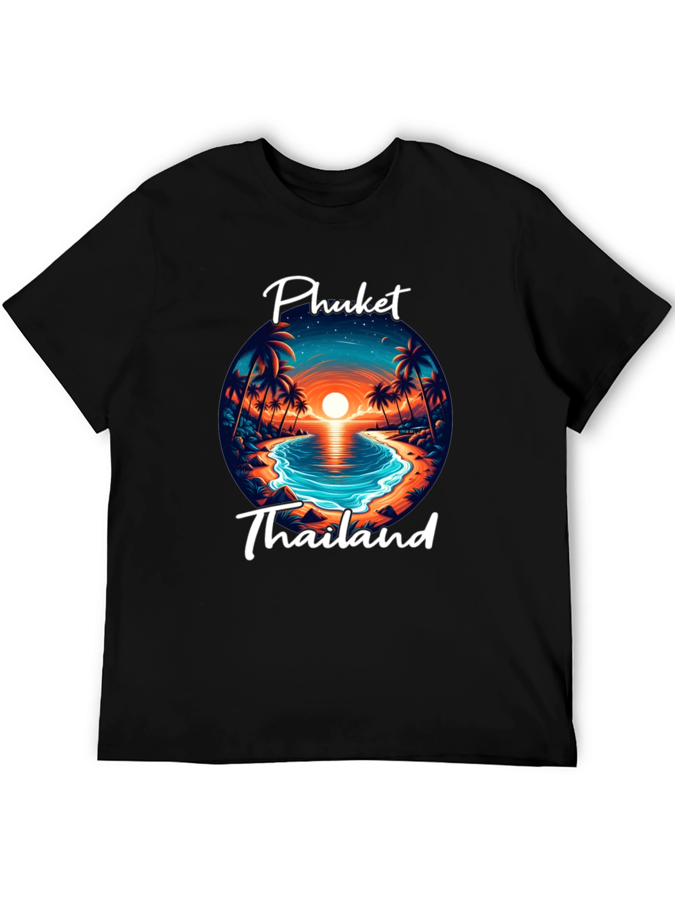 Phuket Thailand Graphic T-Shirt - Beach Sunset Design