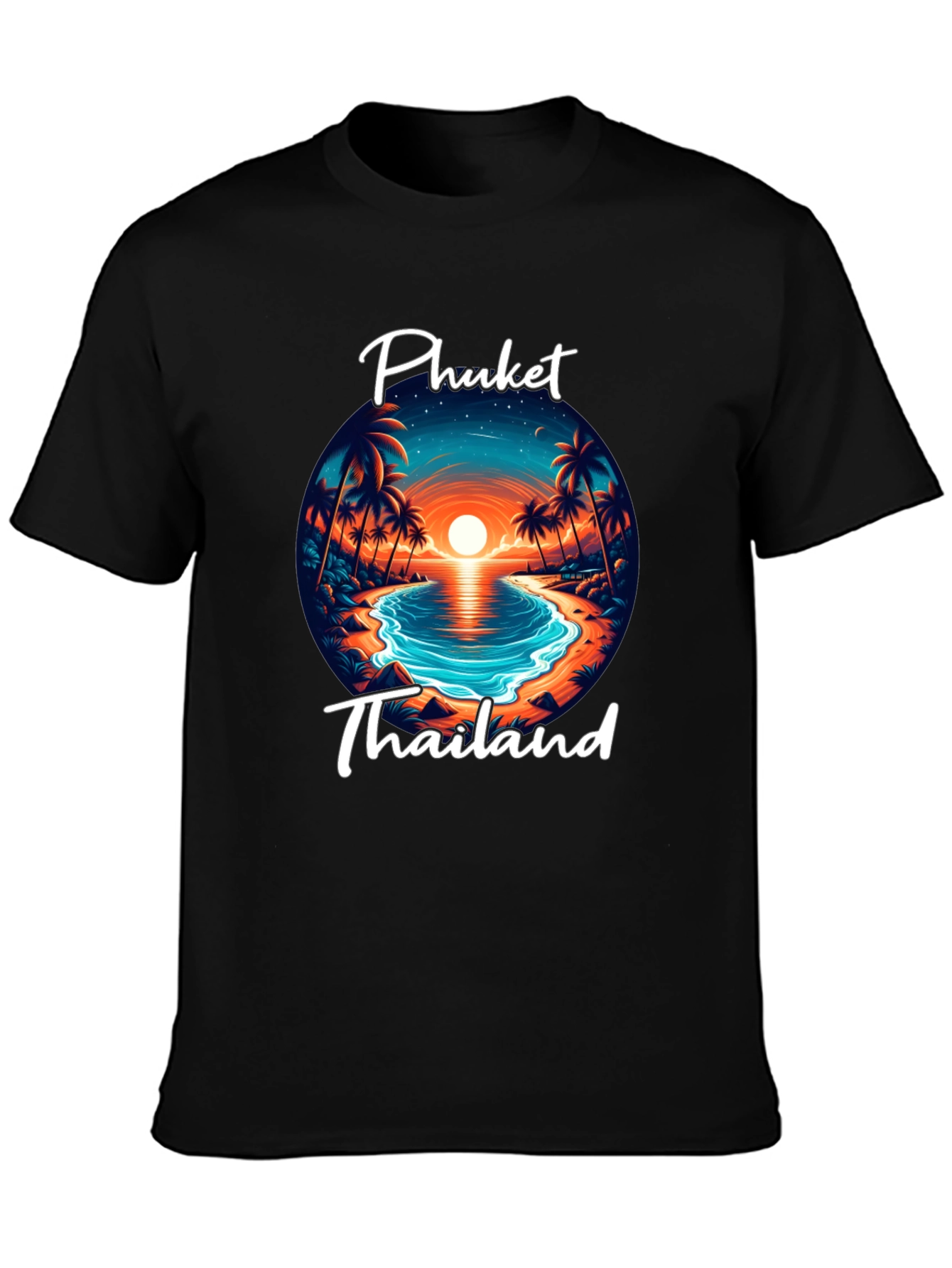 Phuket Thailand Graphic T-Shirt - Beach Sunset Design