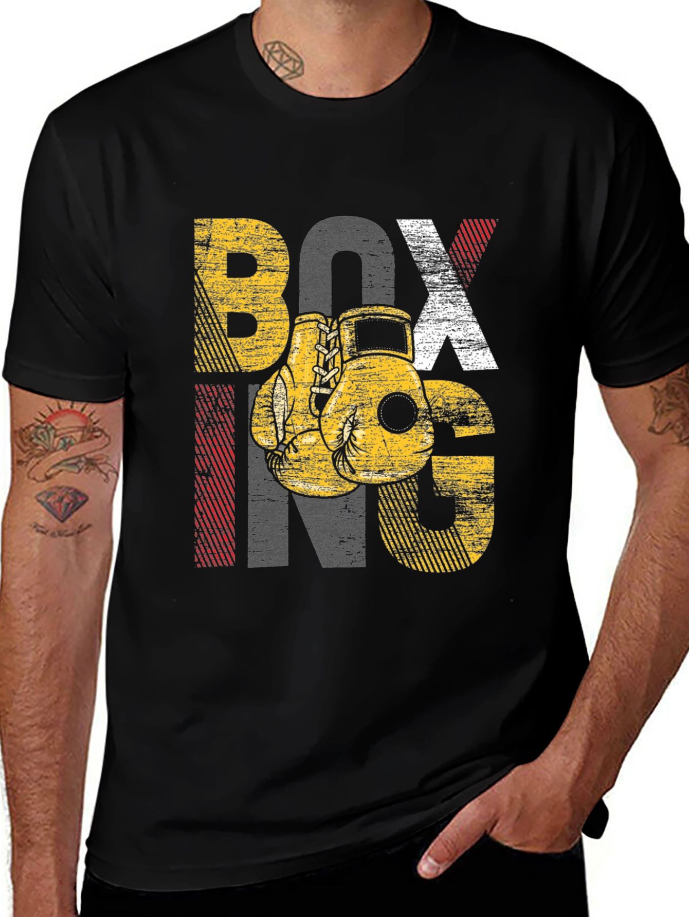 Boxing Graphic Tee - Distressed Design