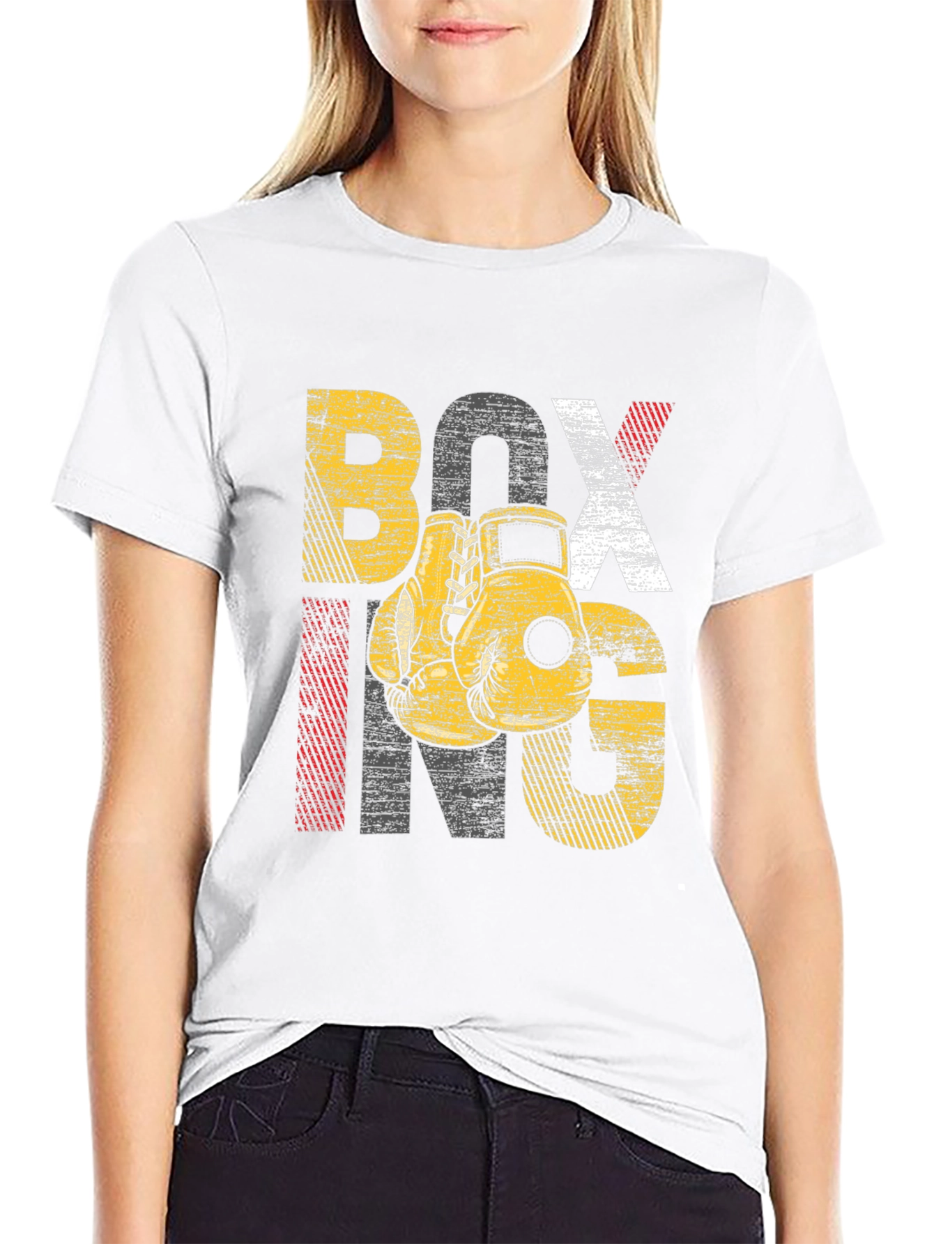 Boxing Graphic Tee - Distressed Design