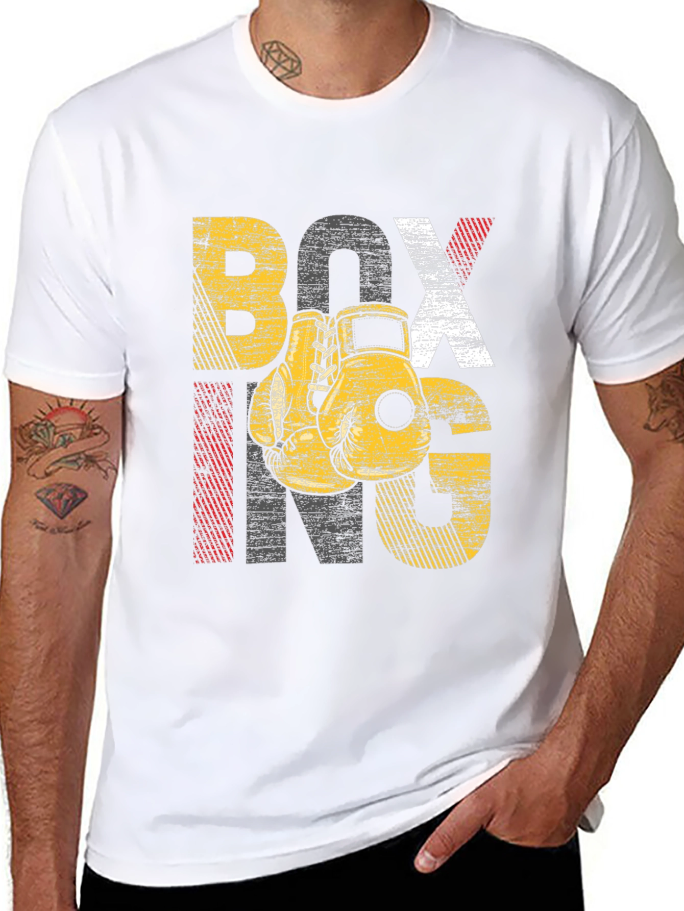 Boxing Graphic Tee - Distressed Design
