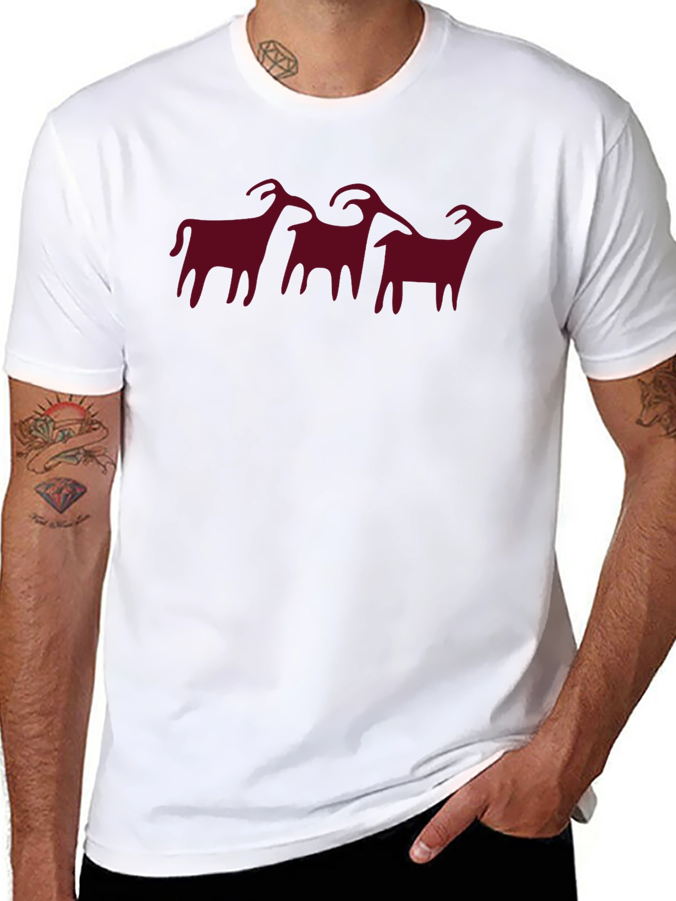 Cave Painting Graphic T-Shirt - Black