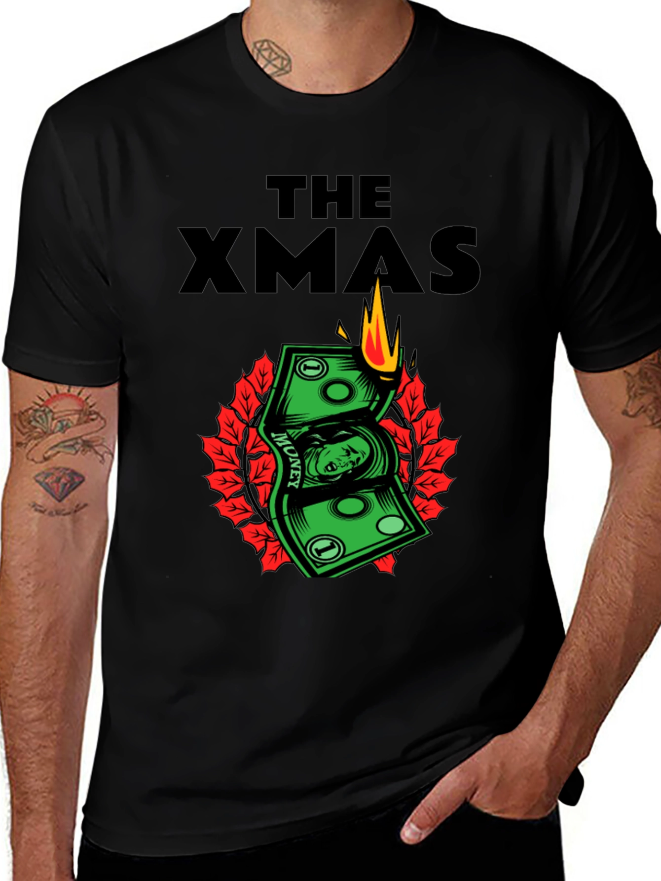 The Xmas Money T-Shirt - Burning Cash Holiday Tee