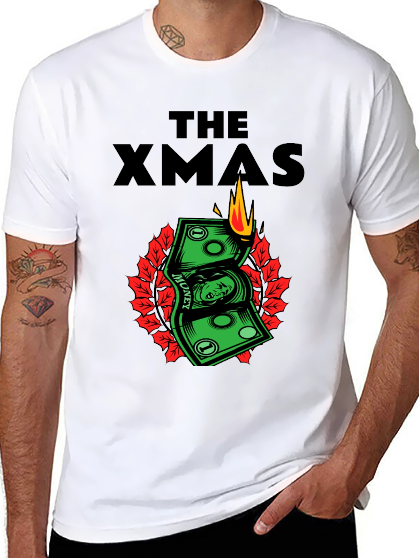 The Xmas Money T-Shirt - Burning Cash Holiday Tee