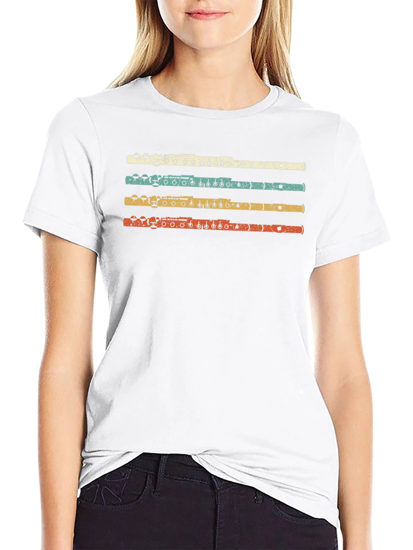 Retro Flute Player T-Shirt