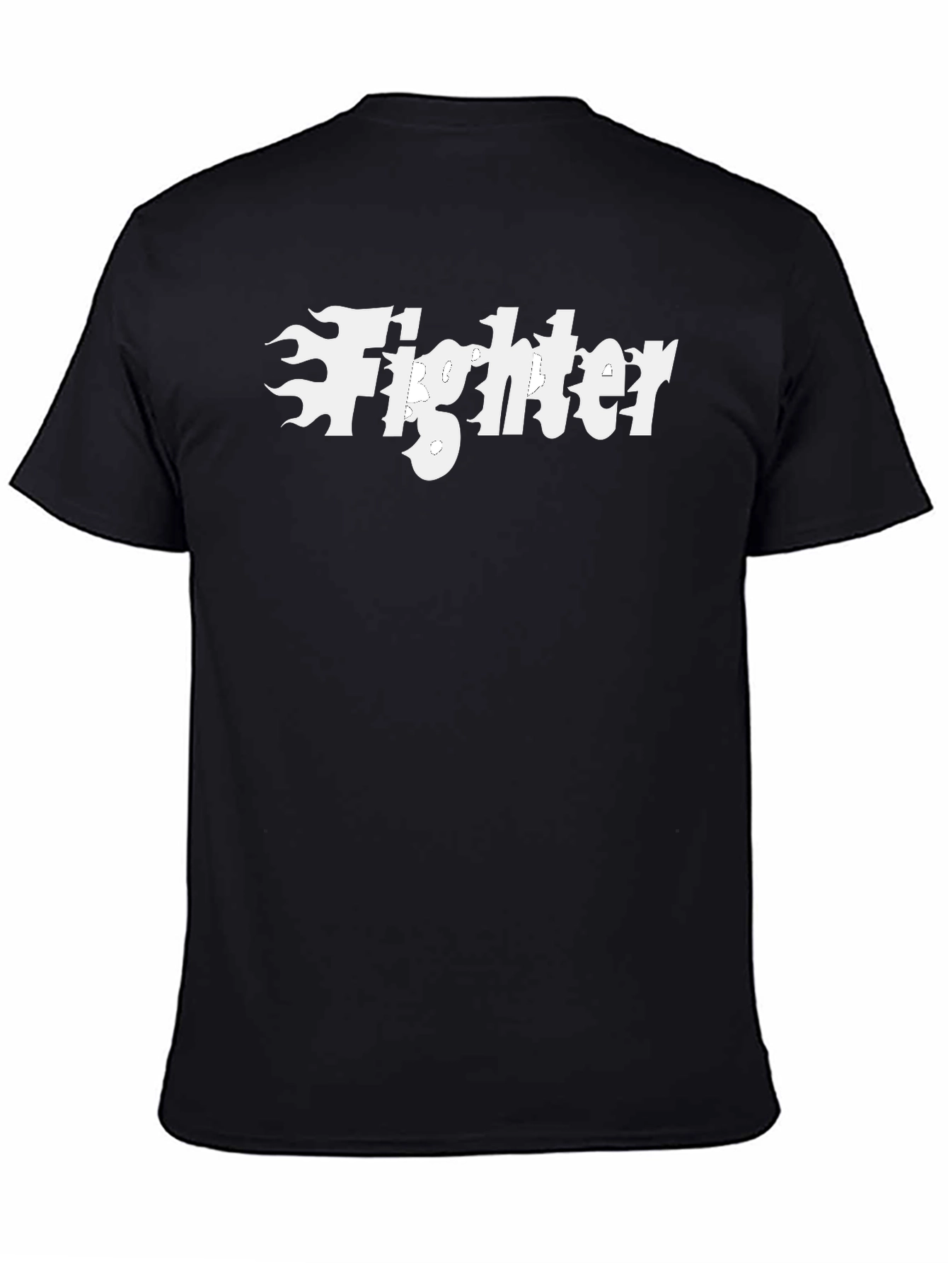 Fighter Flame Graphic T-Shirt - Black