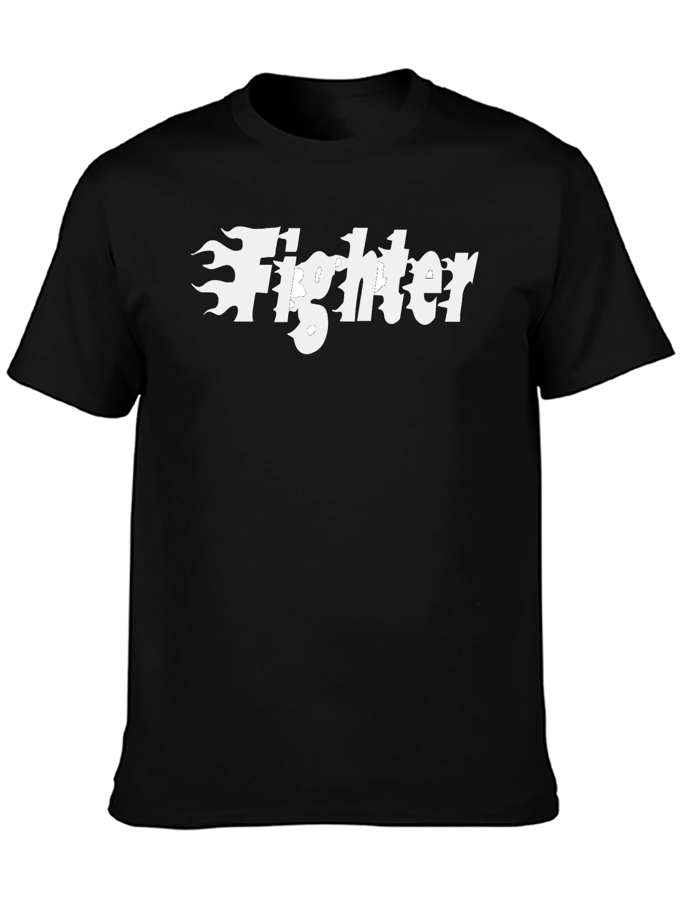 Fighter Flame Graphic T-Shirt - Black