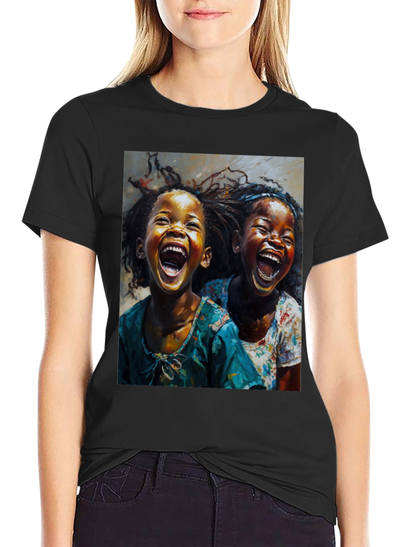 Joyful Children Graphic Tee - Black