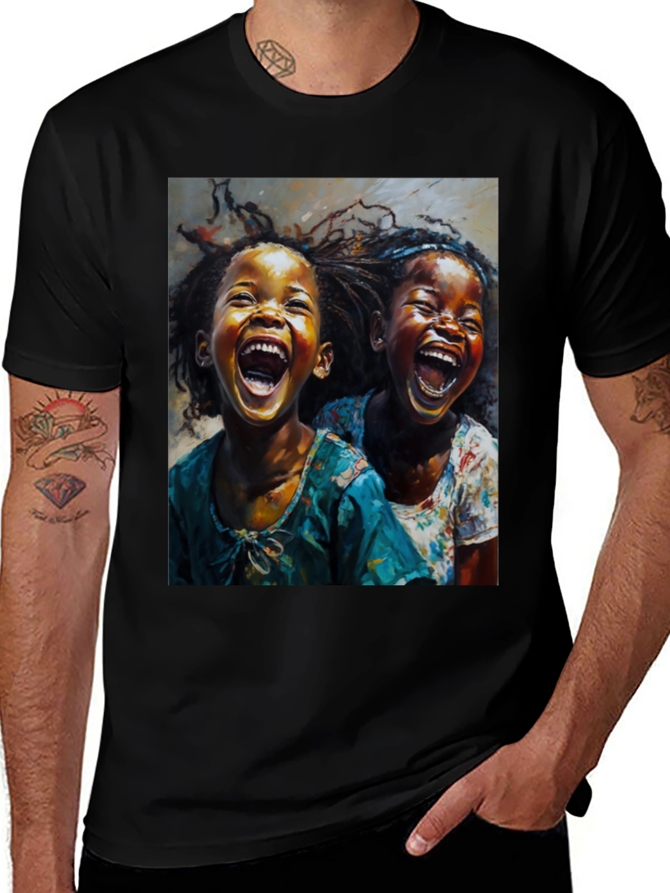 Joyful Children Graphic Tee - Black