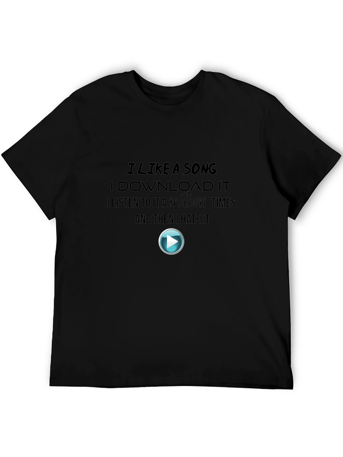 I Like A Song Black Graphic Tee