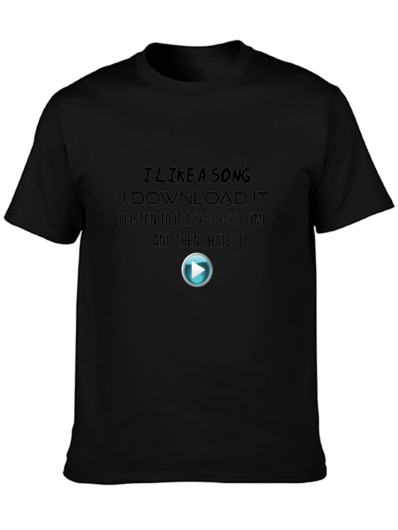 I Like A Song Black Graphic Tee