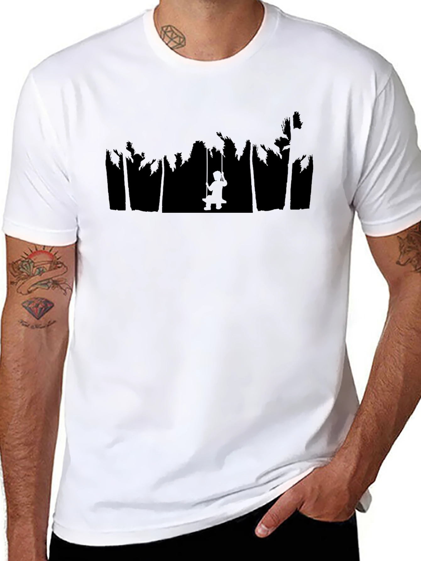 Palm Tree Swing Graphic T-Shirt