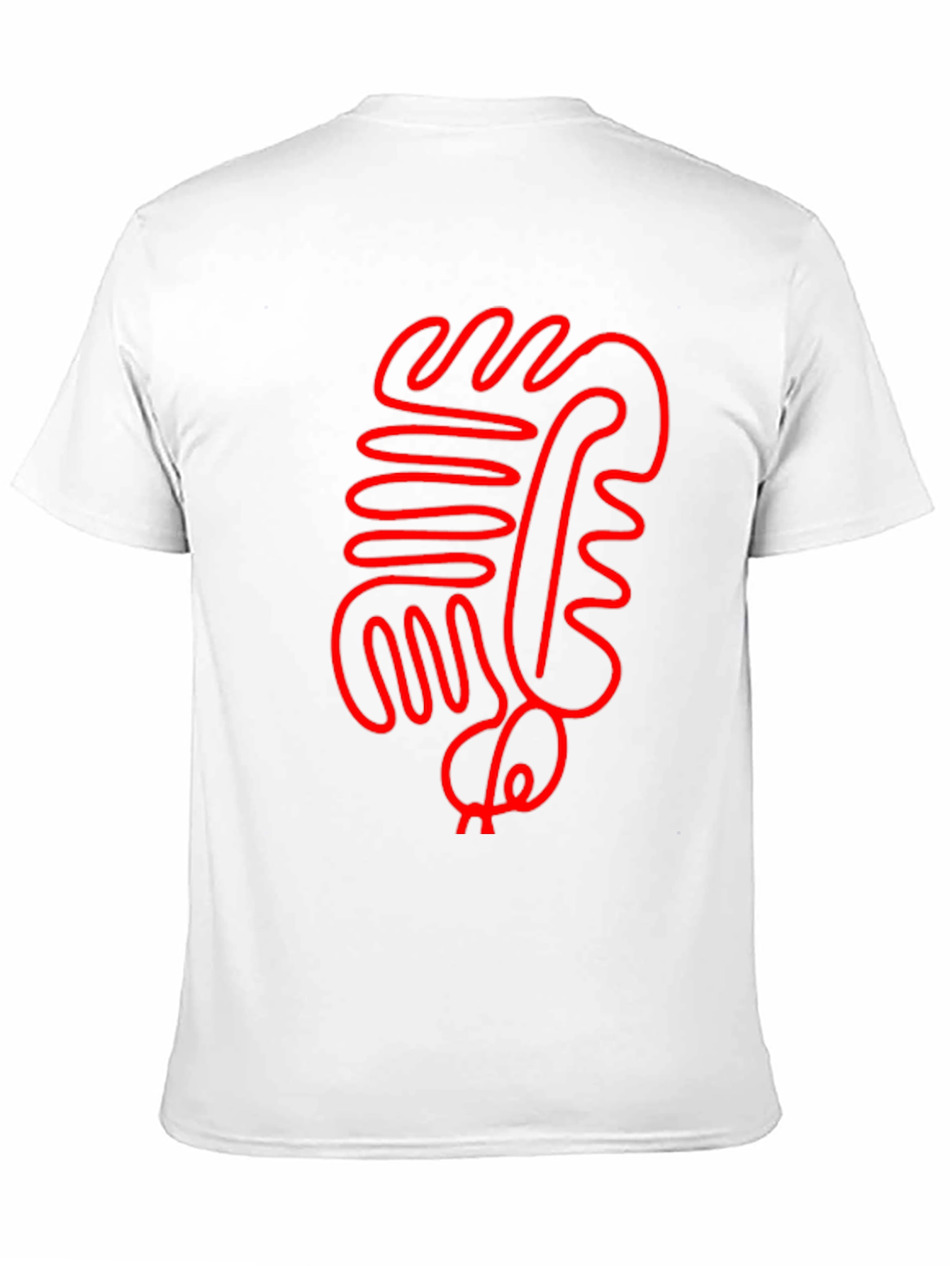 Abstract Red Line Art Black T-Shirt