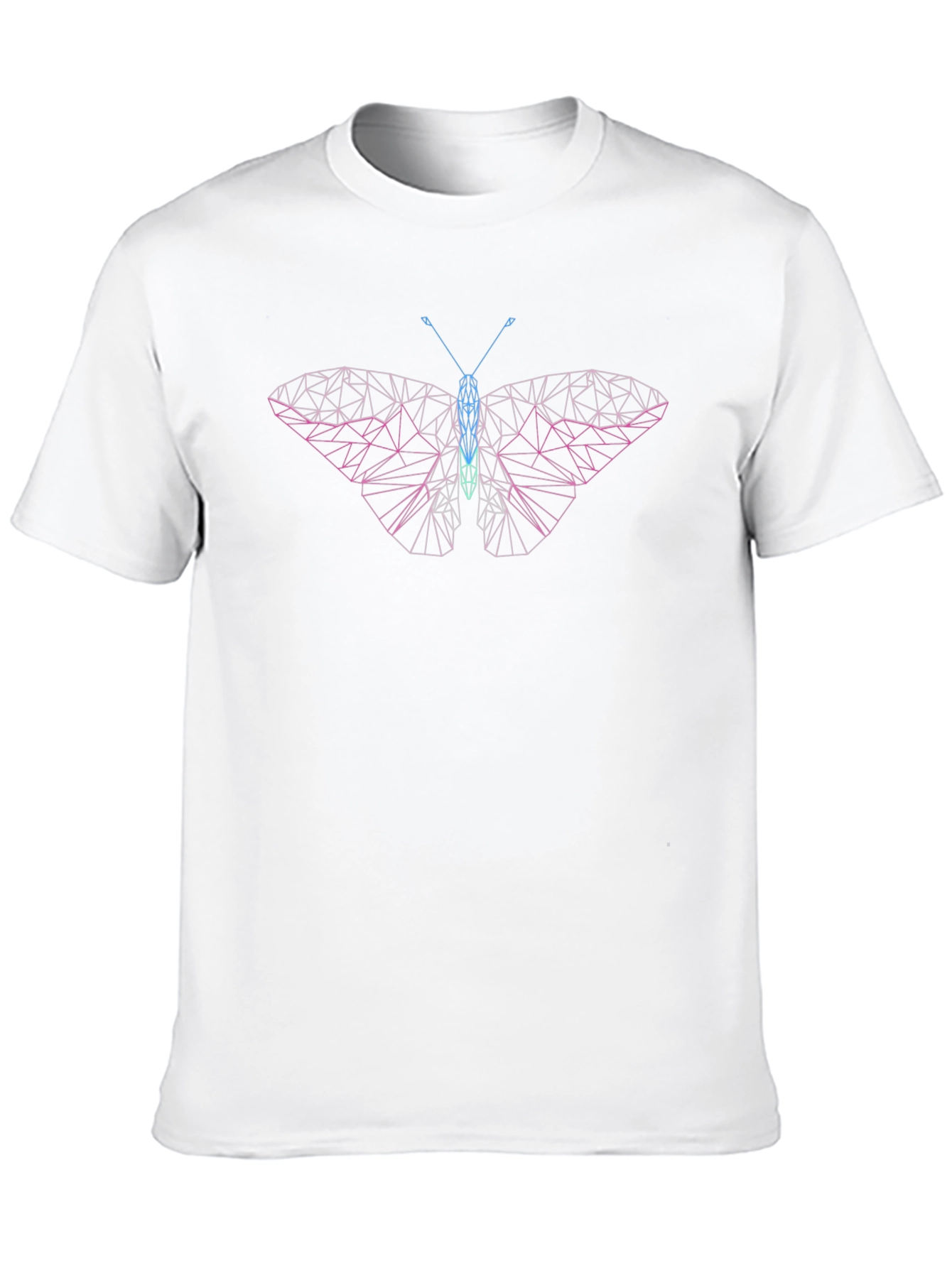Geometric Butterfly Graphic Tee - Modern Art Shirt
