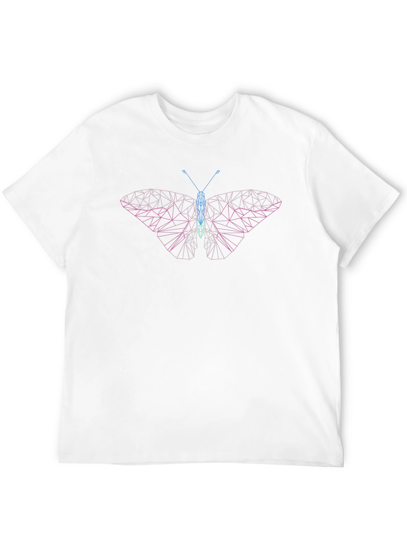 Geometric Butterfly Graphic Tee - Modern Art Shirt