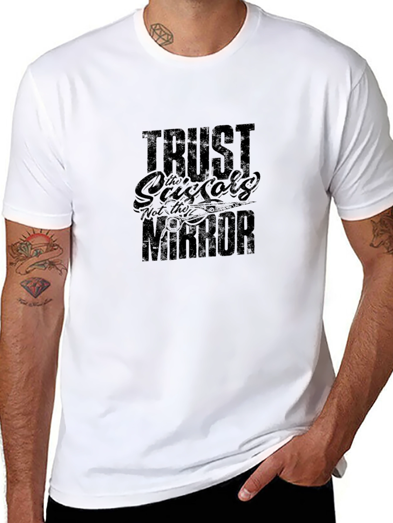 Trust the Scissors T-Shirt - Stylish Black Tee