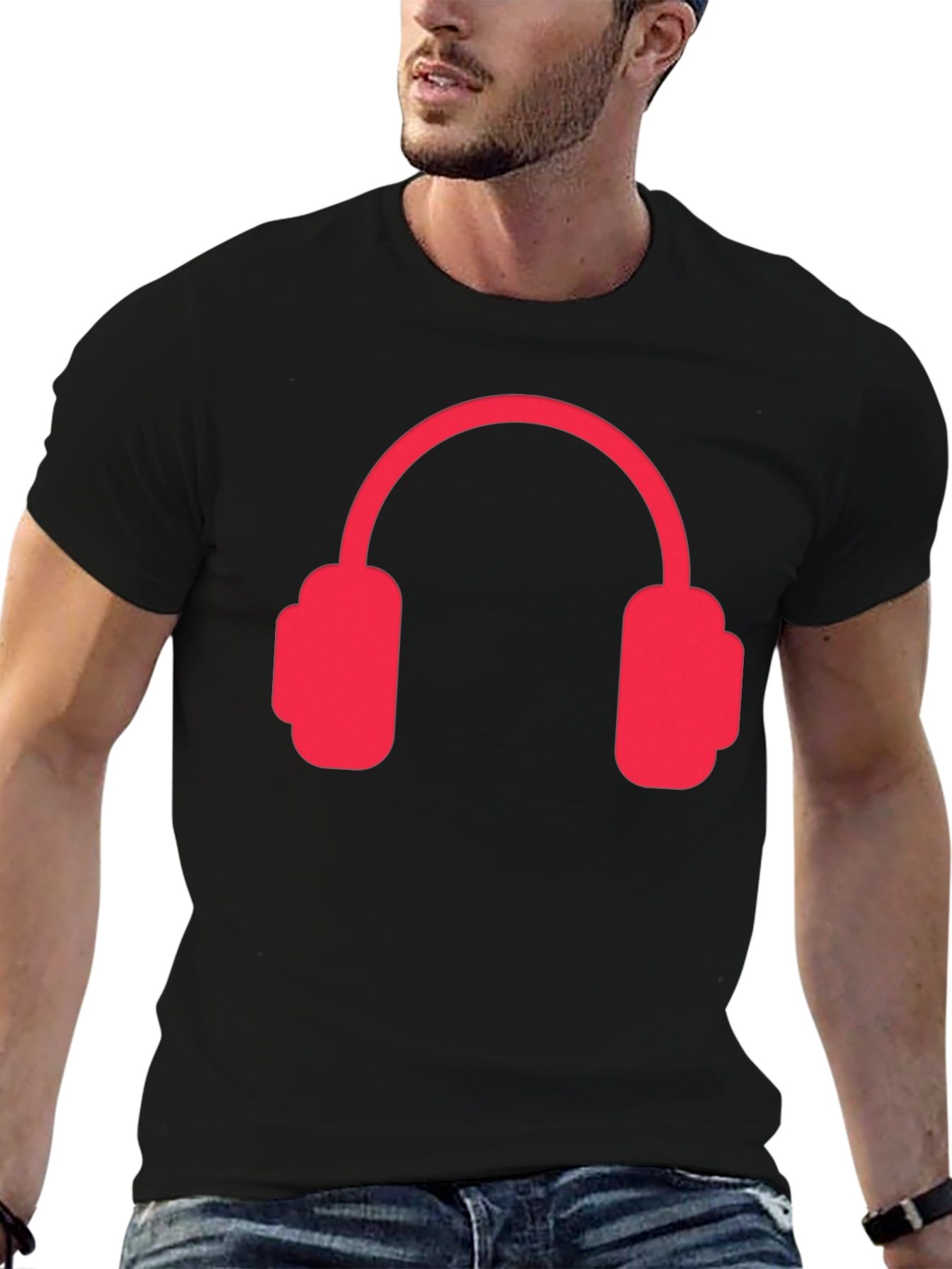Headphones Graphic Tee - Black