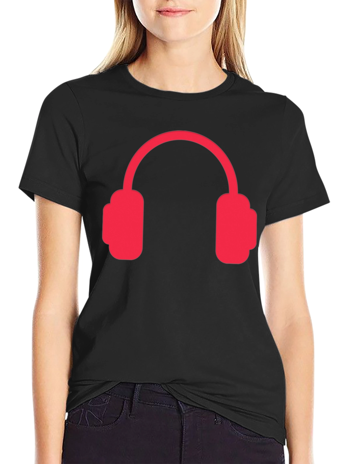 Headphones Graphic Tee - Black