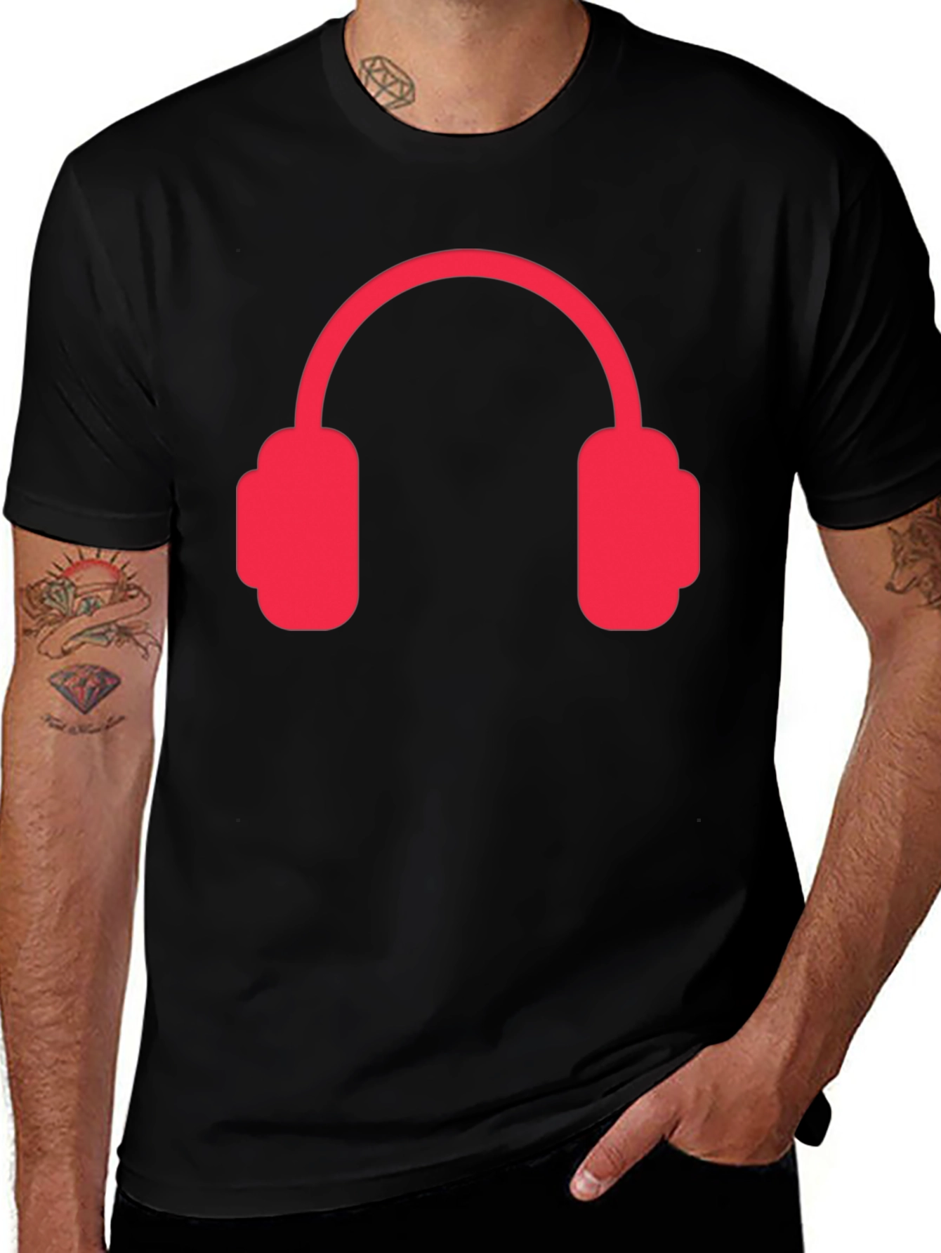 Headphones Graphic Tee - Black