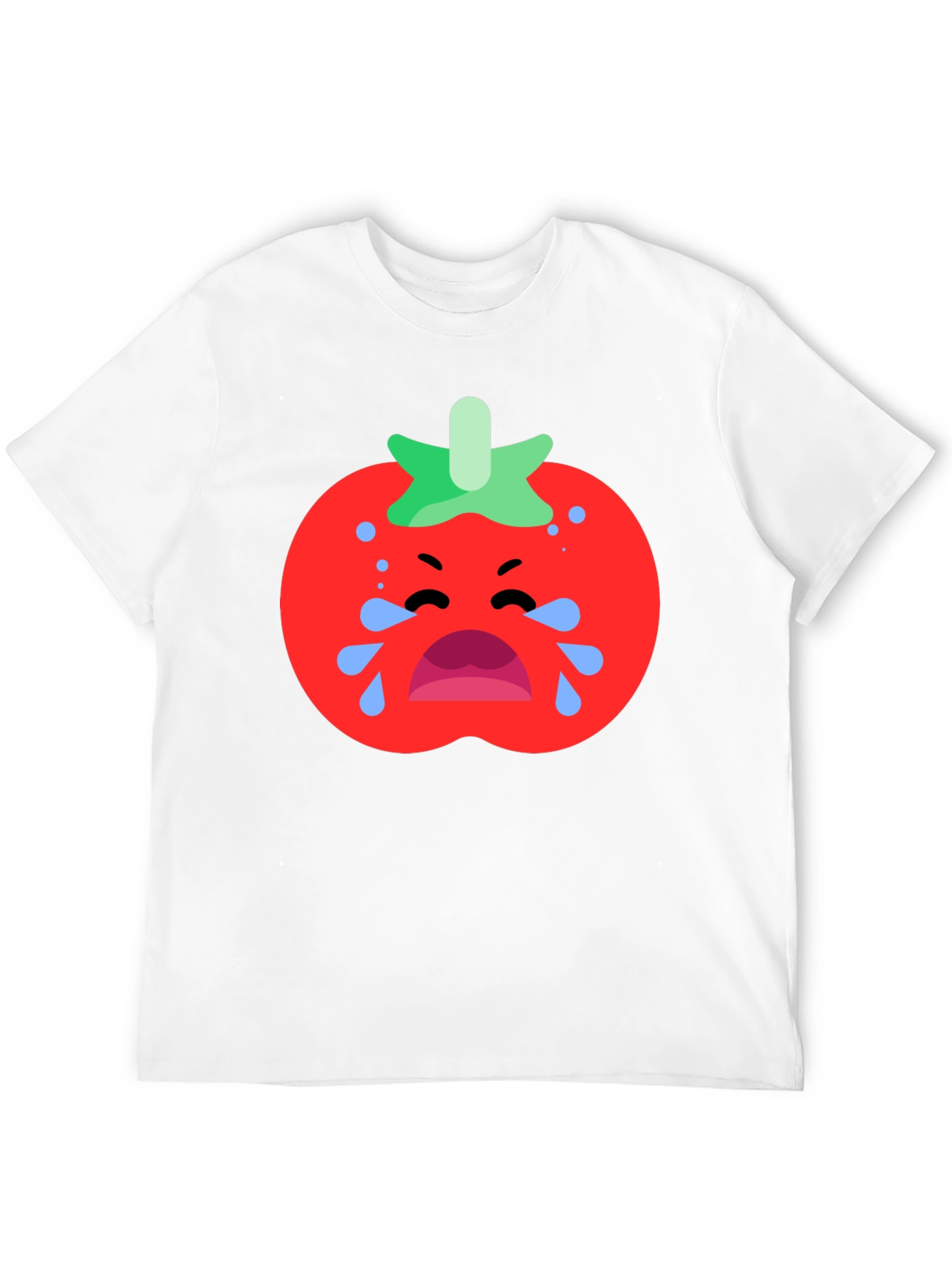 Crying Tomato Graphic Tee - Black Cotton T-Shirt