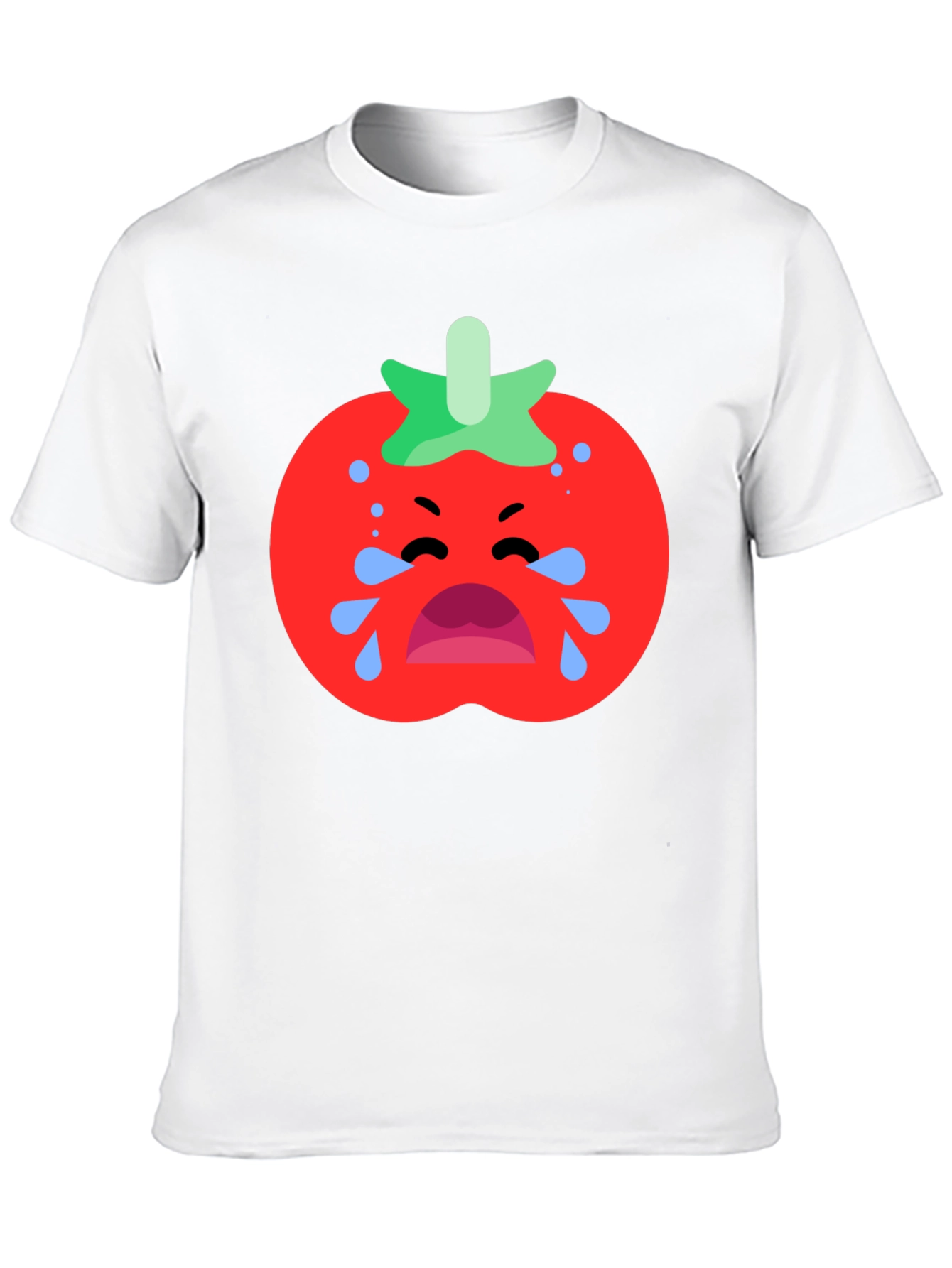 Crying Tomato Graphic Tee - Black Cotton T-Shirt
