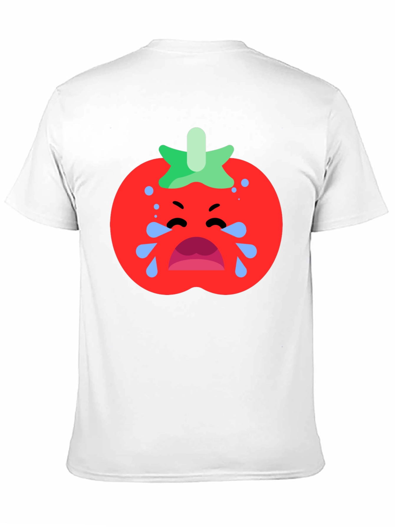 Crying Tomato Graphic Tee - Black Cotton T-Shirt