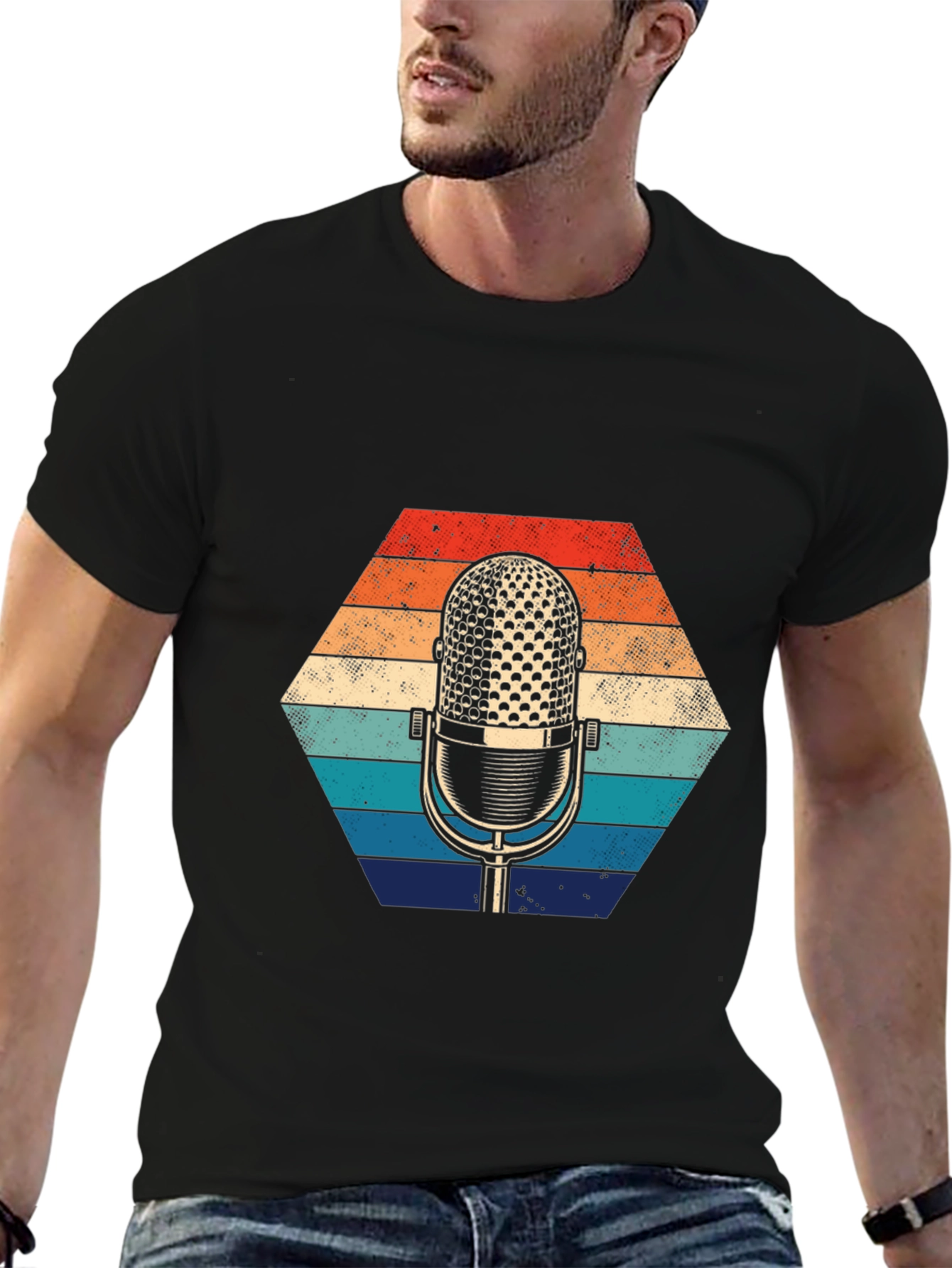 Retro Microphone Graphic Tee
