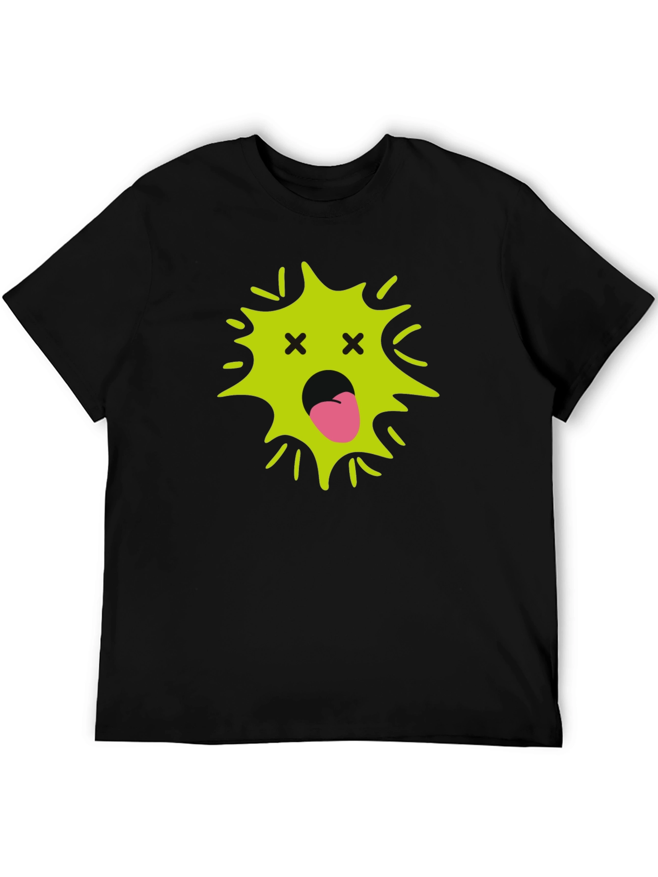 Funny Black T-Shirt with Green Face