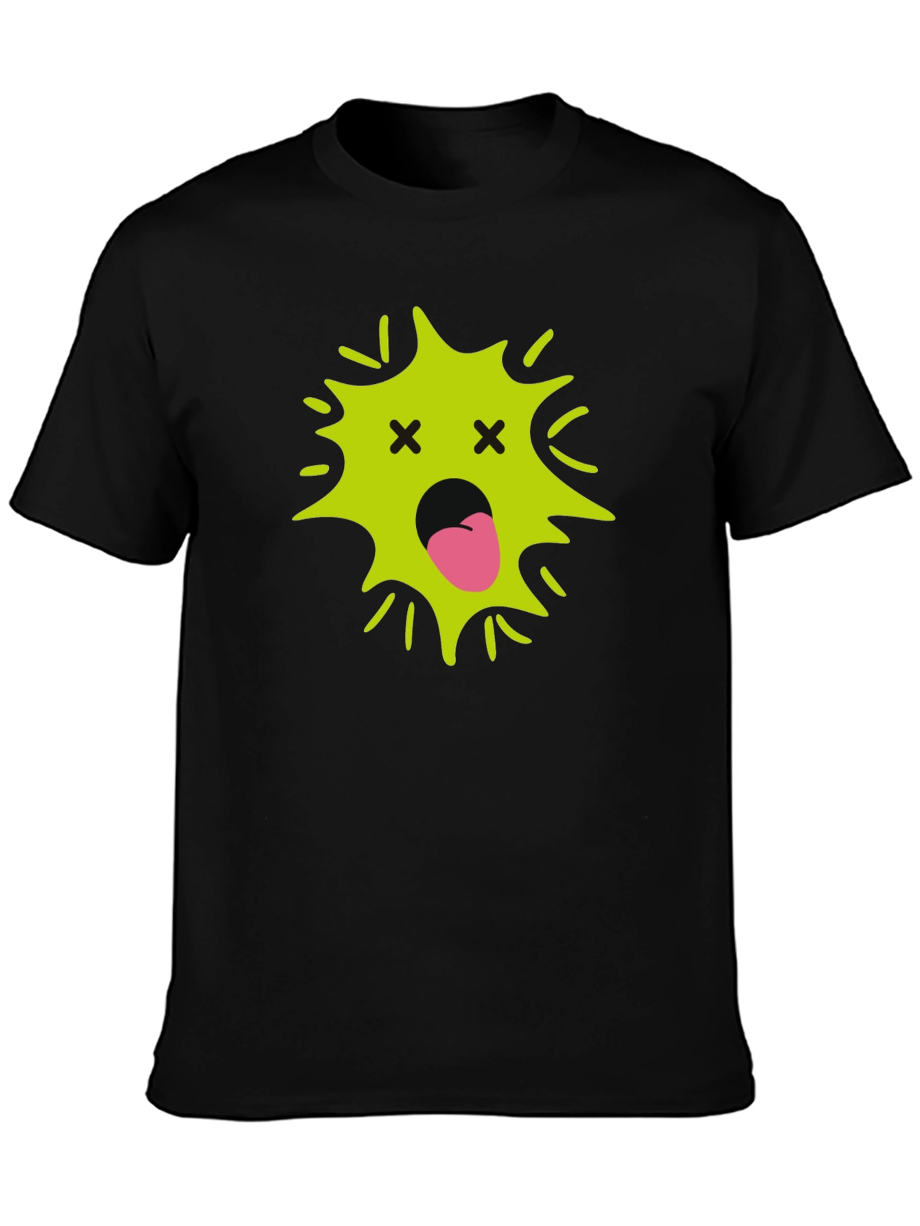 Funny Black T-Shirt with Green Face