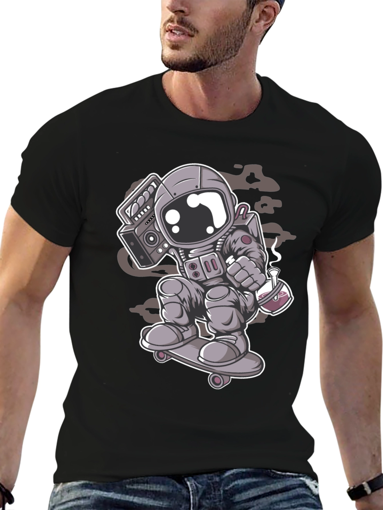 Astronaut Skateboard T-Shirt - Cool Graphic Tee