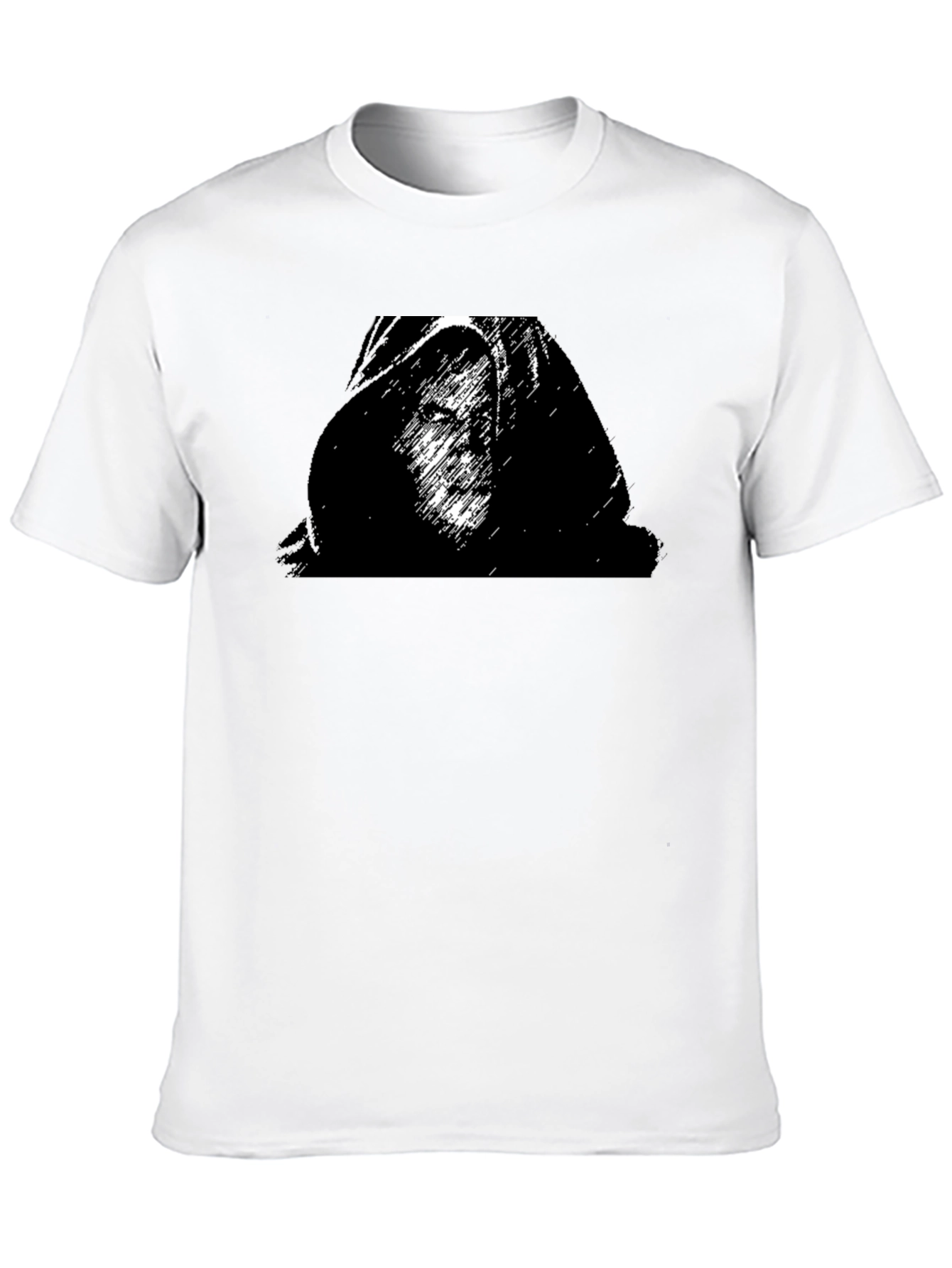 Black Graphic T-Shirt - Hooded Figure Print
