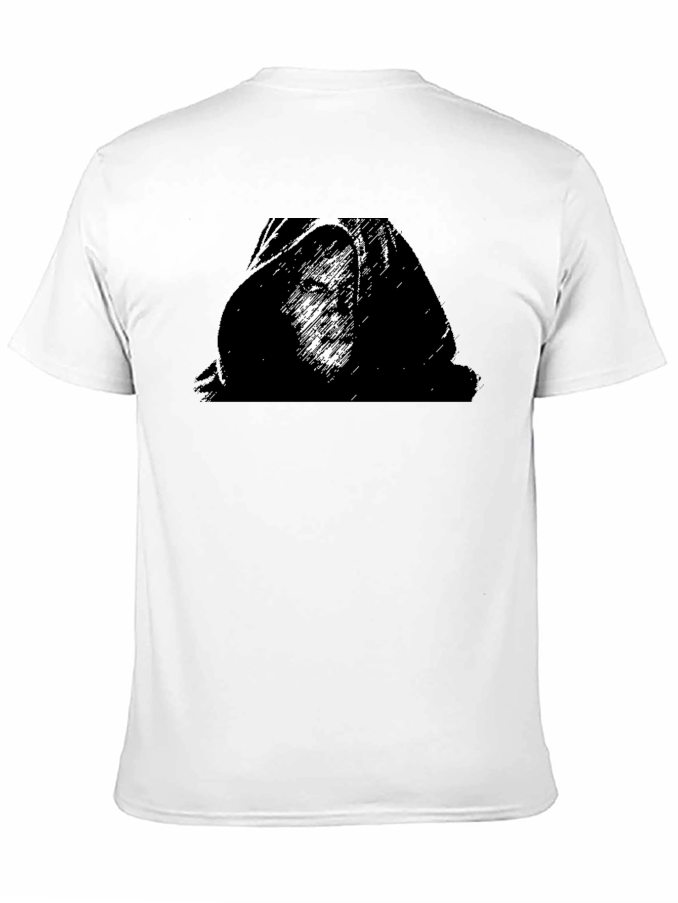 Black Graphic T-Shirt - Hooded Figure Print