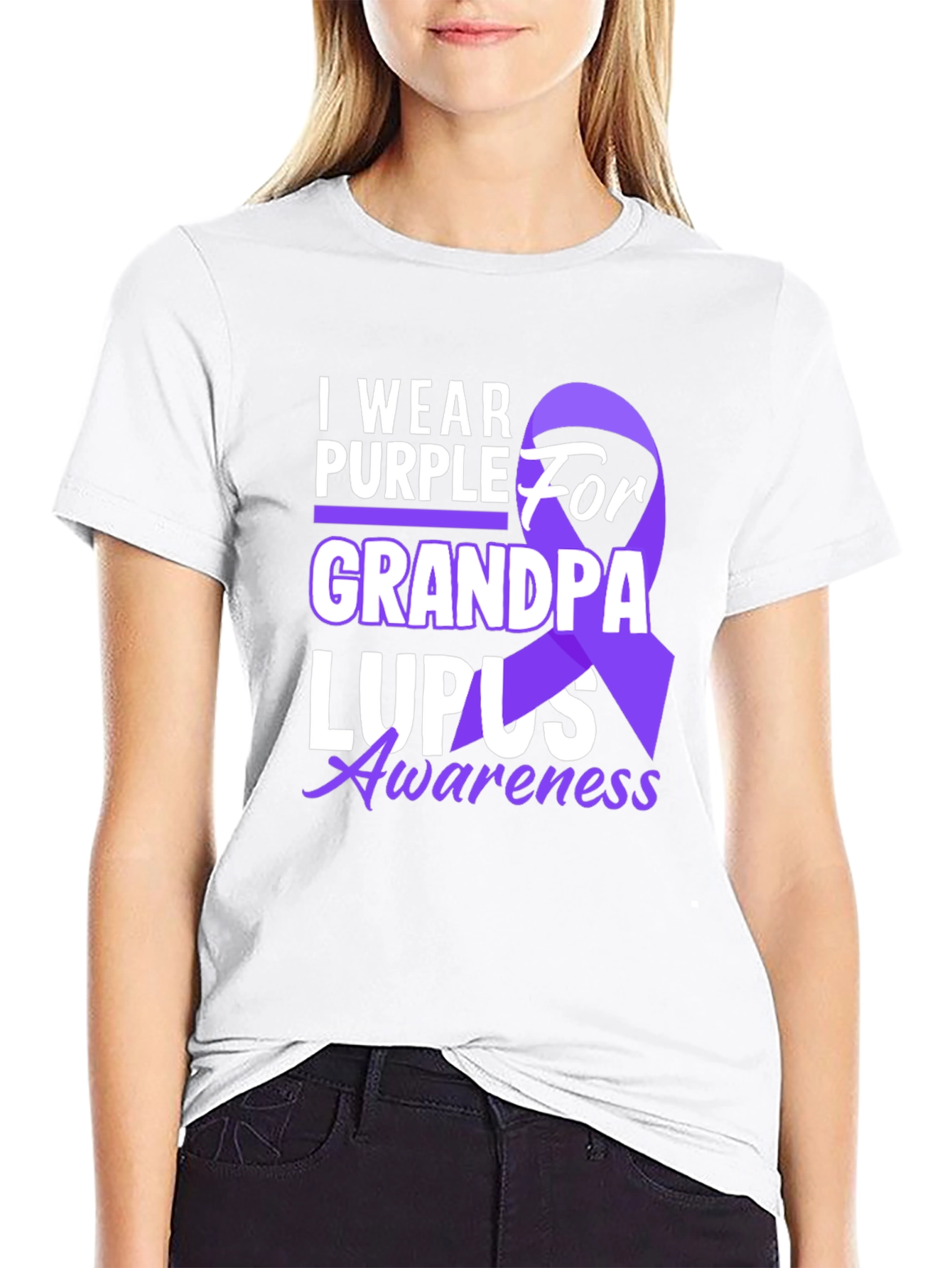I Wear Purple for Grandpa Lupus Awareness T-Shirt