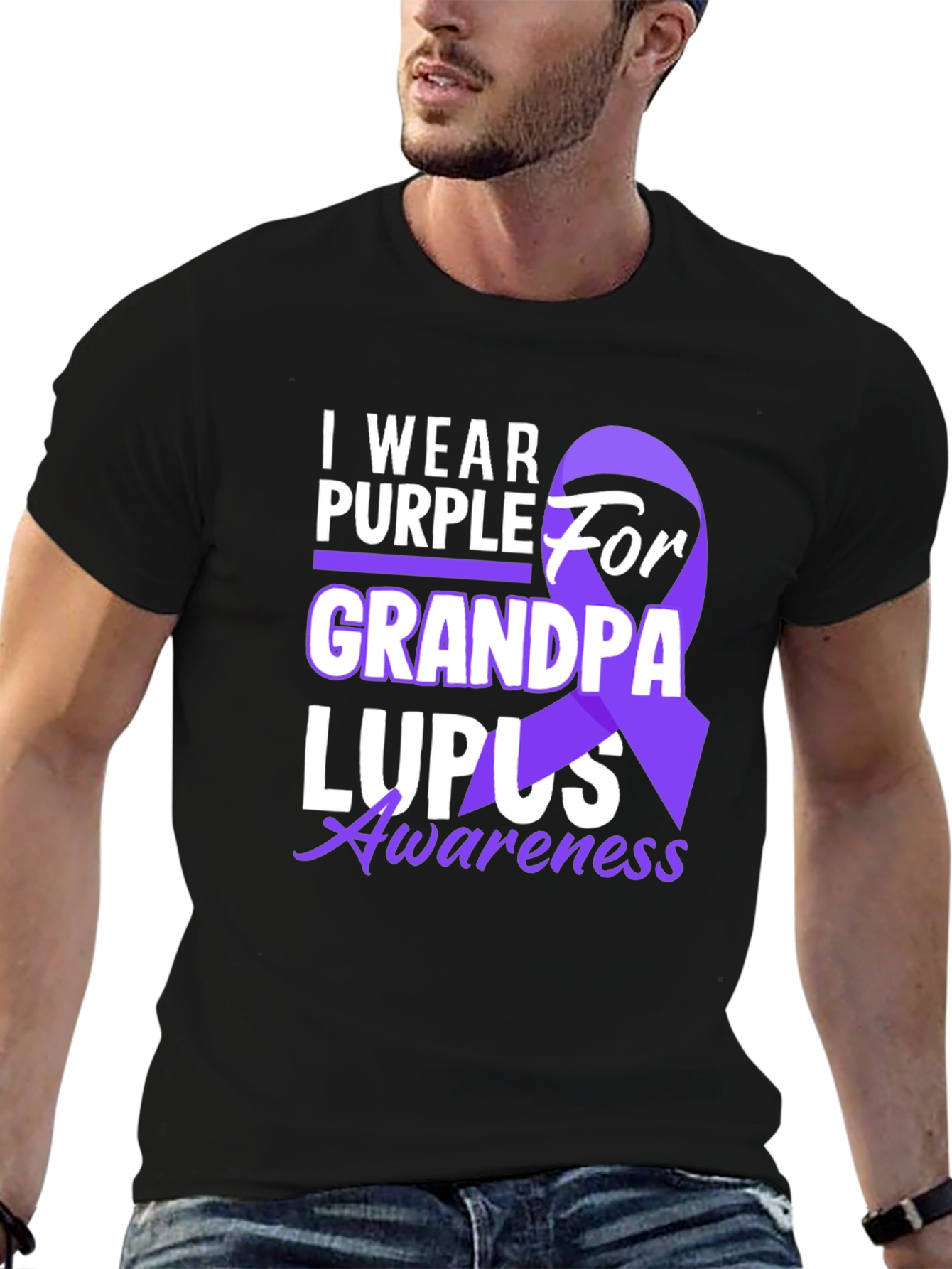 I Wear Purple for Grandpa Lupus Awareness T-Shirt