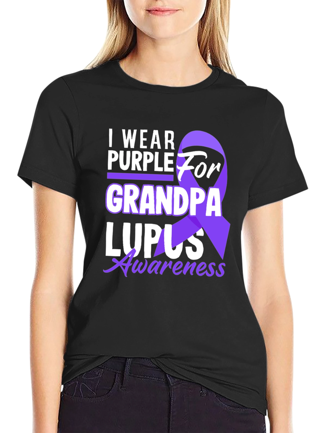 I Wear Purple for Grandpa Lupus Awareness T-Shirt