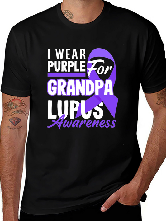 I Wear Purple for Grandpa Lupus Awareness T-Shirt