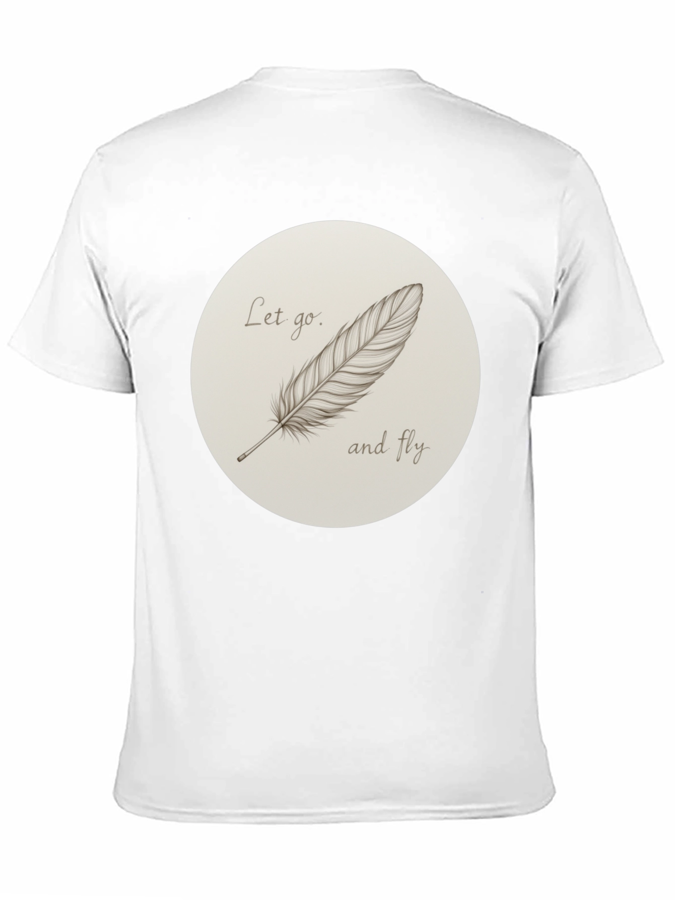 Feather Graphic Print Crew Neck Tee