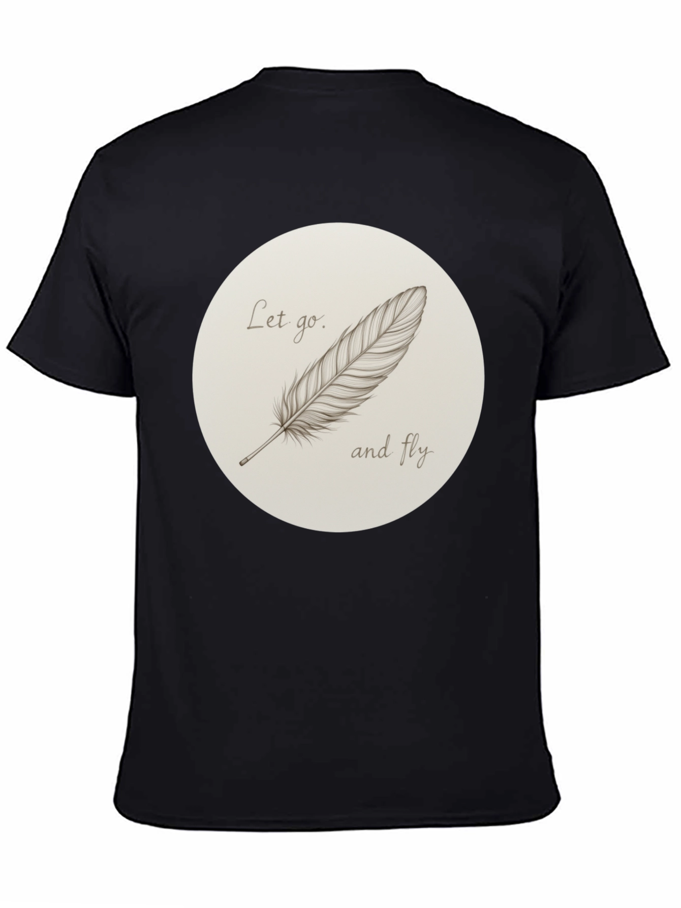 Feather Graphic Print Crew Neck Tee