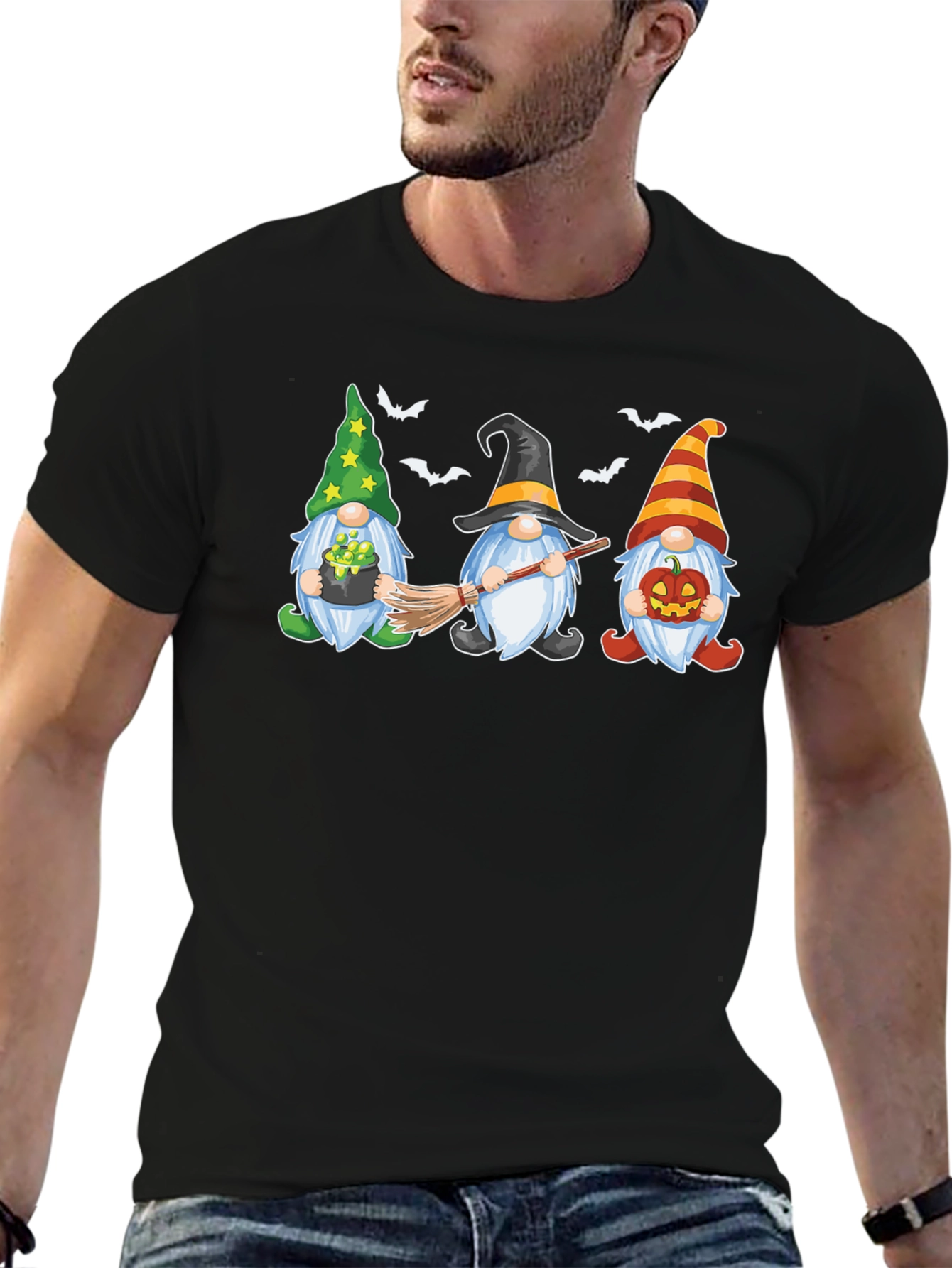 Halloween Gnomes Black T-Shirt