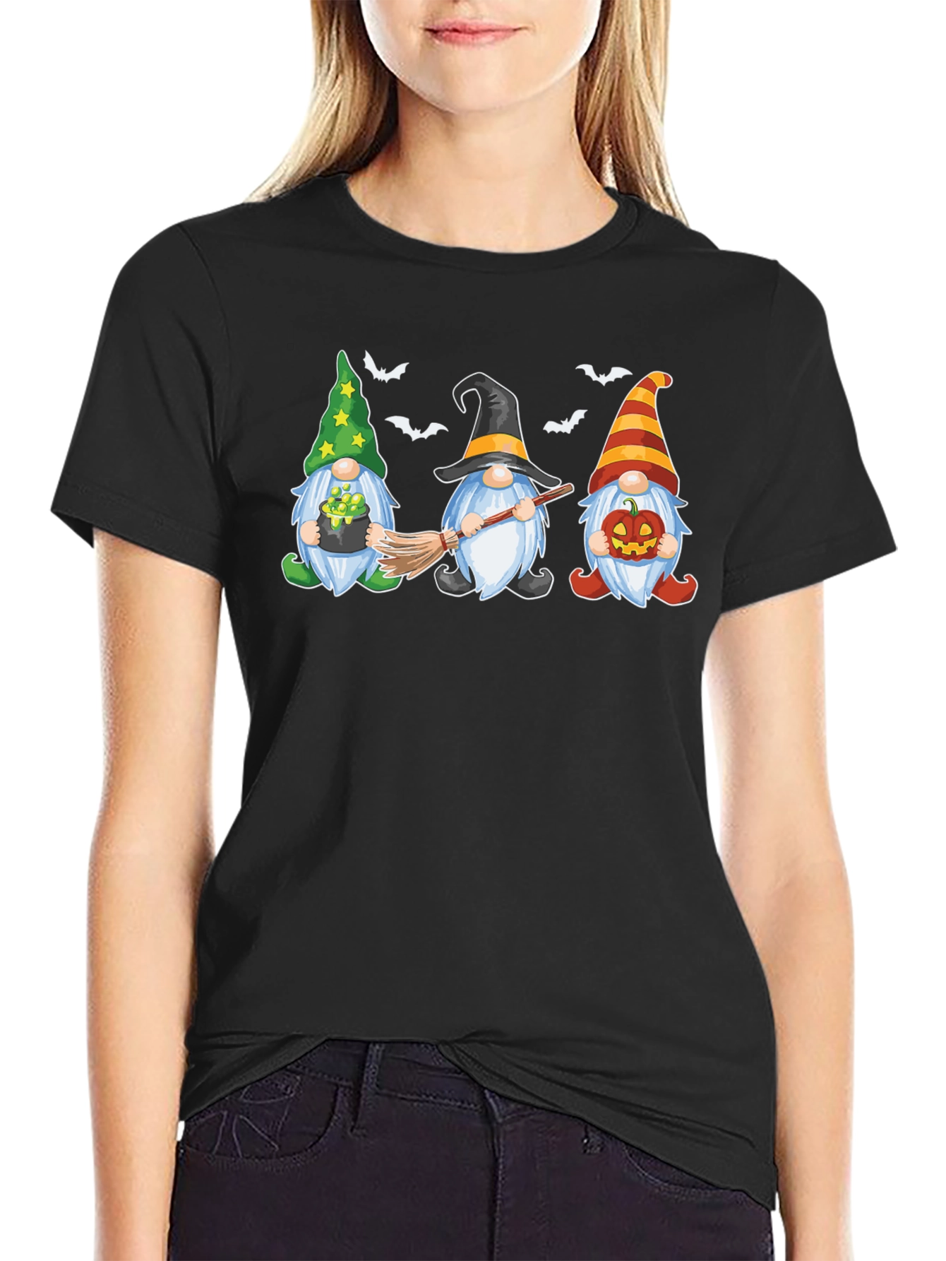 Halloween Gnomes Black T-Shirt