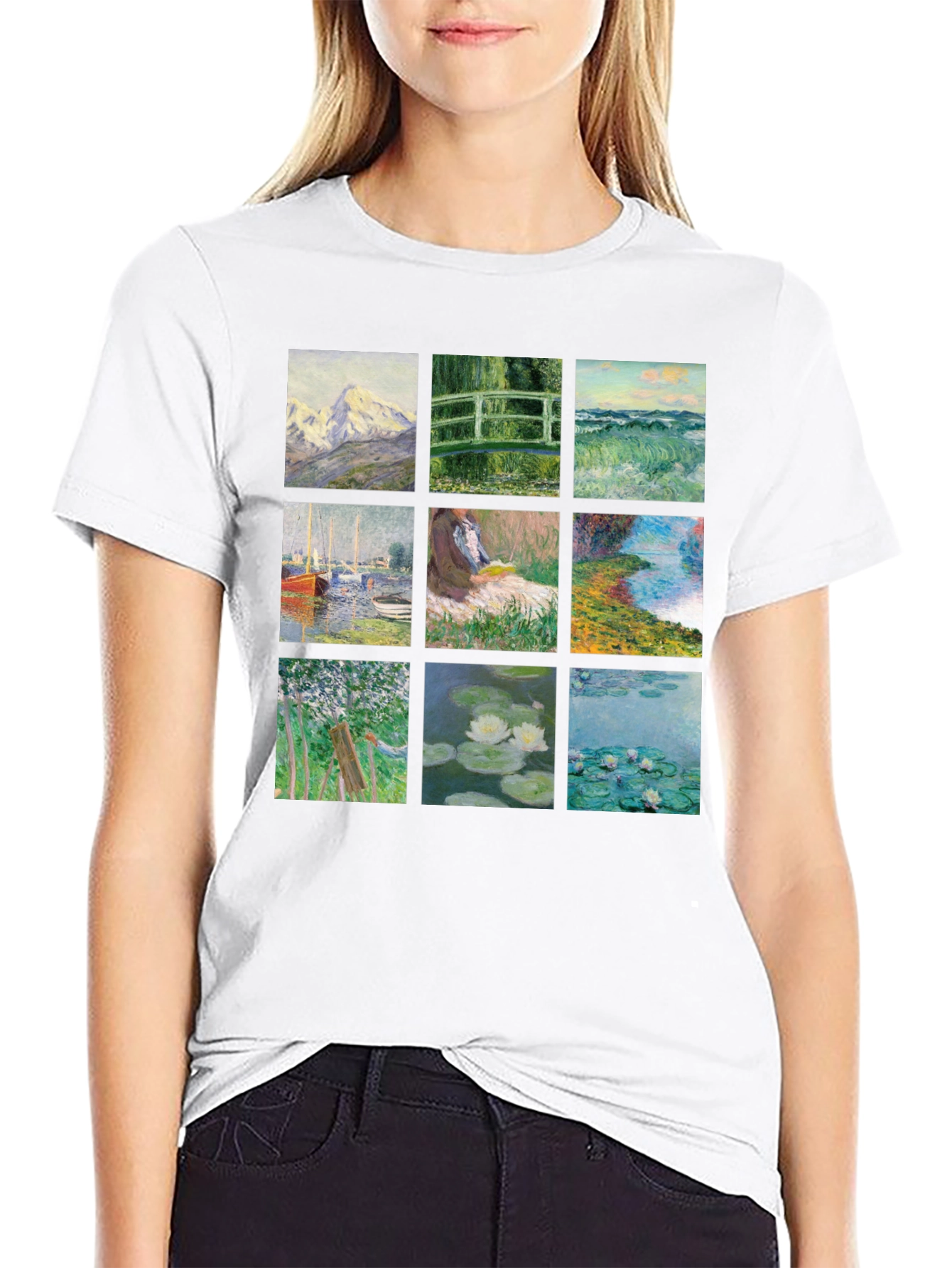 Monet Art T-Shirt - Black Graphic Tee